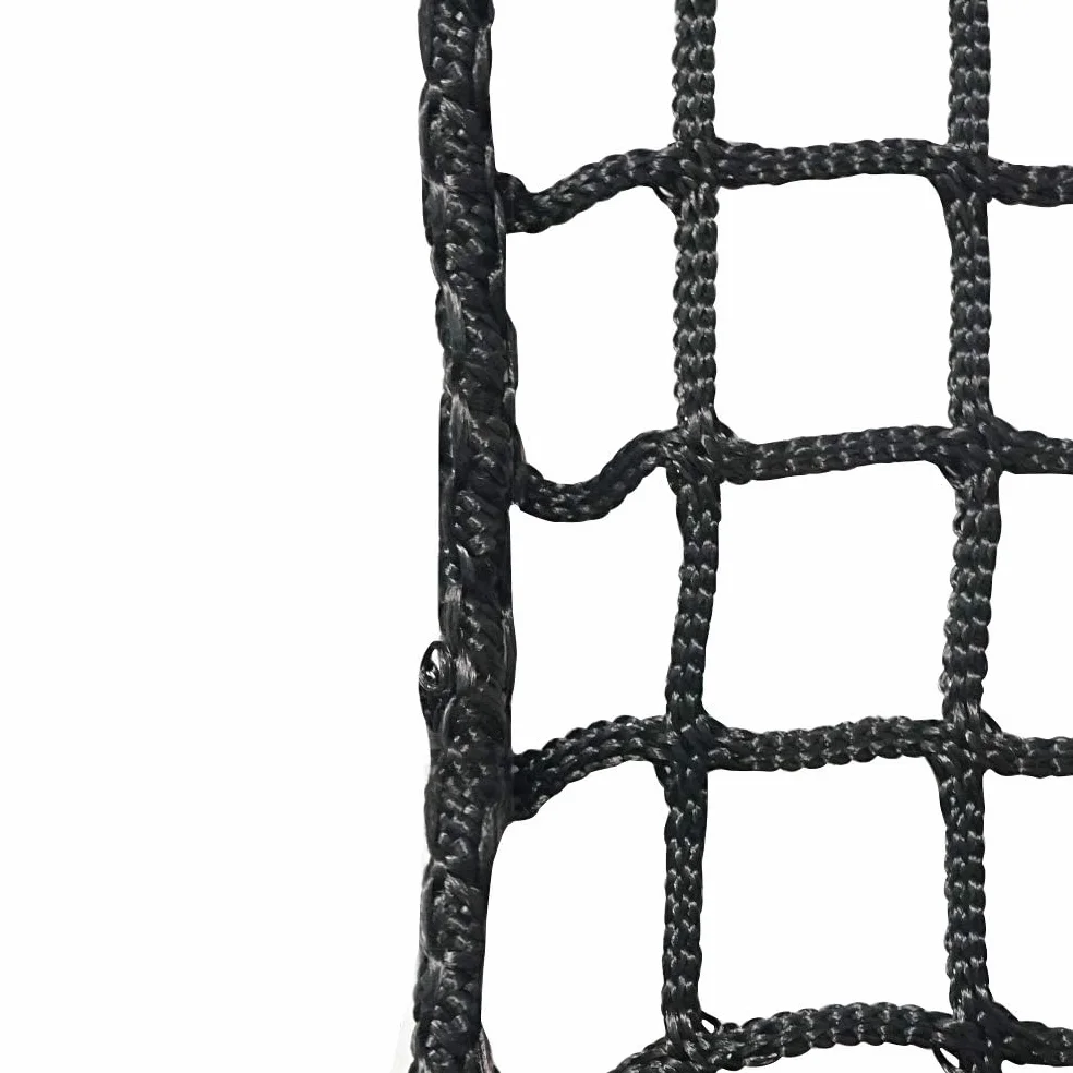 Jaula de Golf 3x3x3M Malla 2.5x2.5cm Poliéster Negro para Entrenamiento de Golf