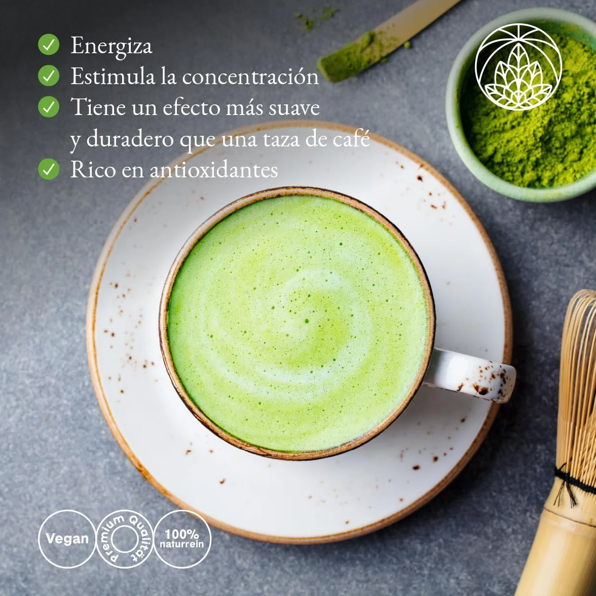 Organic Matcha Tea Powder from Japan Monte Nativo (100g) - Organic Macha Tea - Herbal Infusions - Green Tea - Carefully Cut and Dried - 100% Pure and Natural