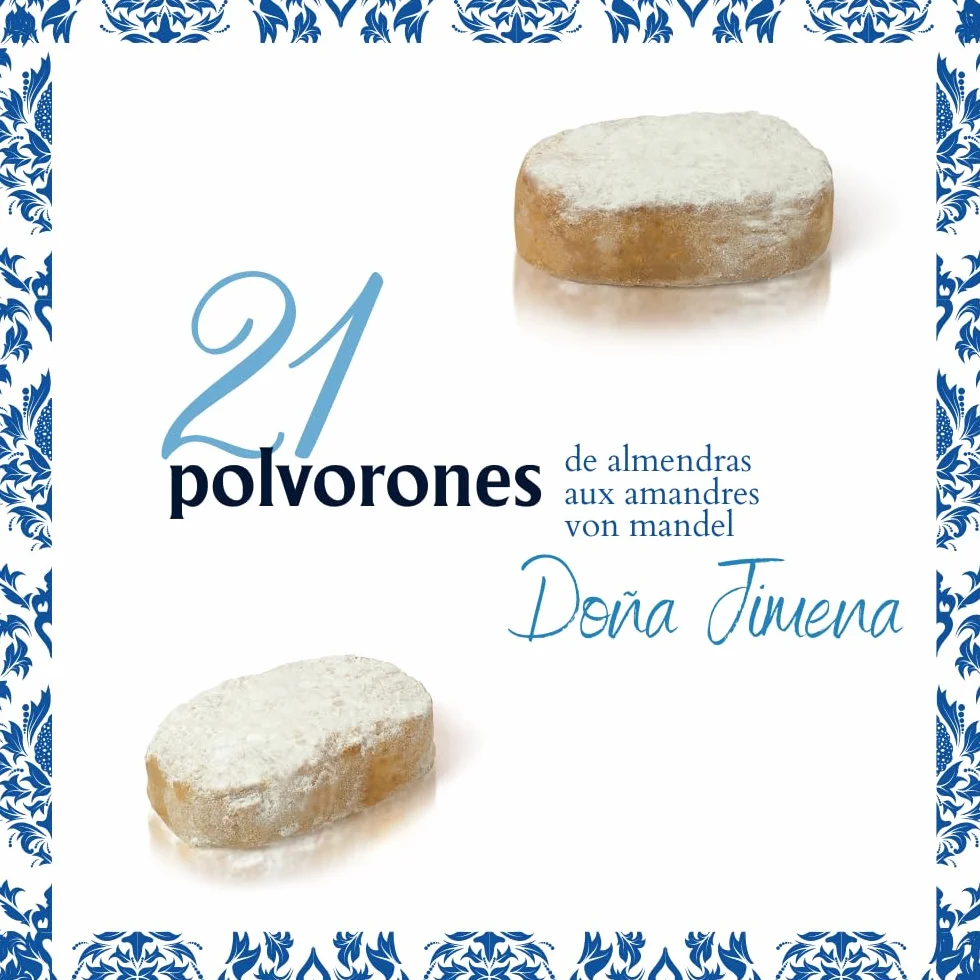 DOÑA JIMENA - Polvorón de Almendra, Calidad Suprema, Sabor Clásico, Exquisito al Paladar, Típico Dulce Navideño, Receta Artesanal, 430g