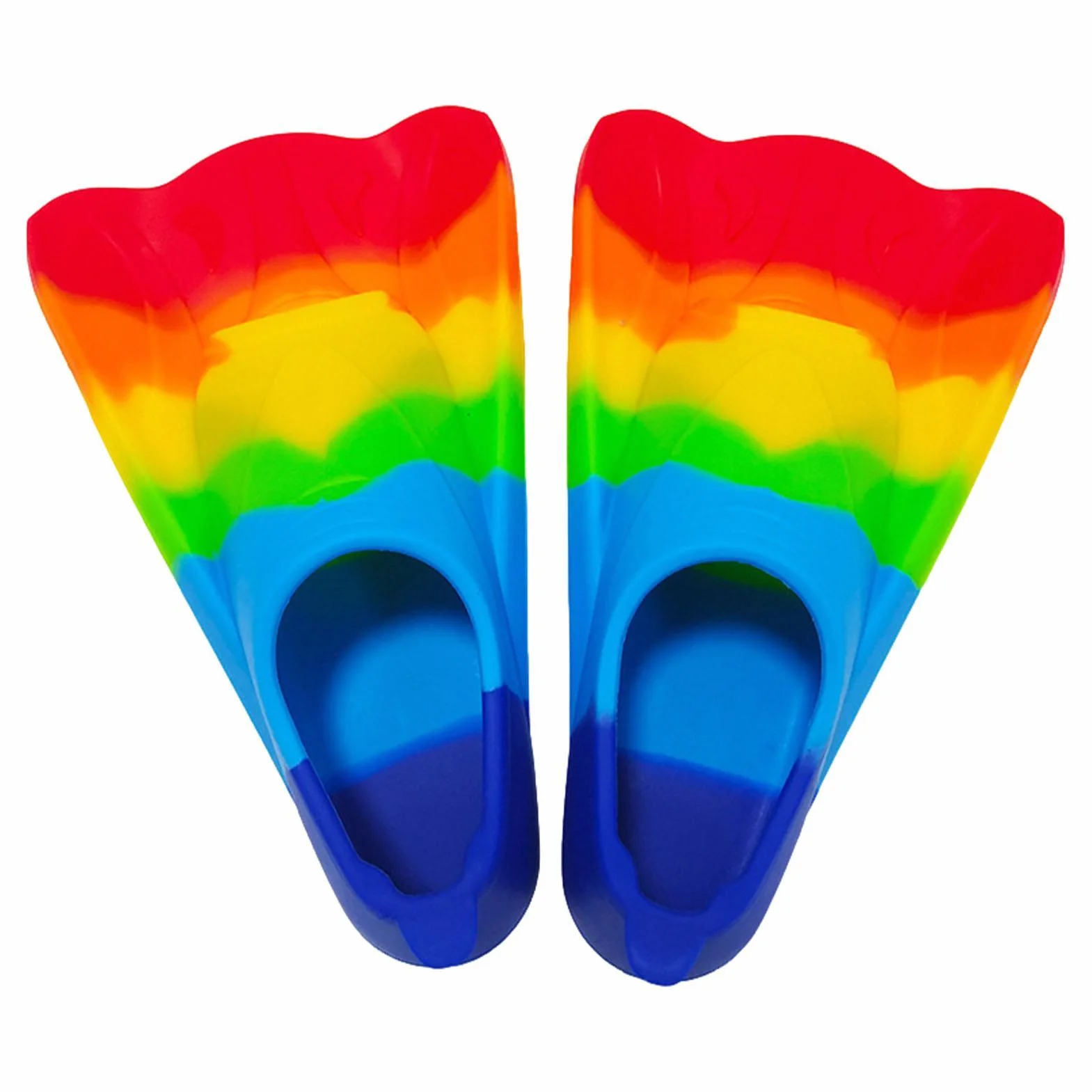 Aletas para Nadar Niños Natación Piscina Rainbow Silicona Entrenamiento Principiantes