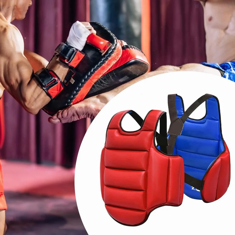 Protector de cuerpo de boxeo, almohadilla rellena de esponja, escudo ajustable para kickboxing MMA Muay Thai