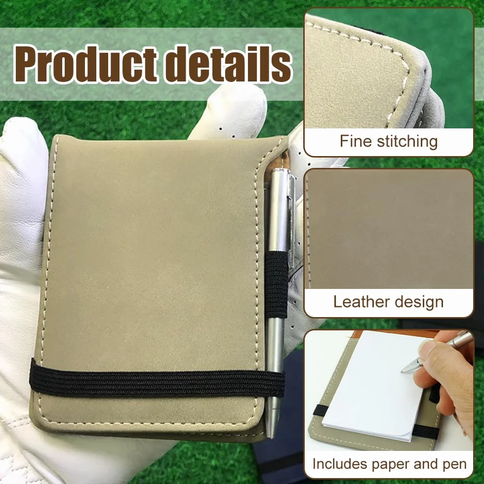 DONGKER Porta Tarjetas de Golf con Bolígrafo, Billetera de Cuero PU para Tarjetas de Puntuación, Regalo para Golfistas