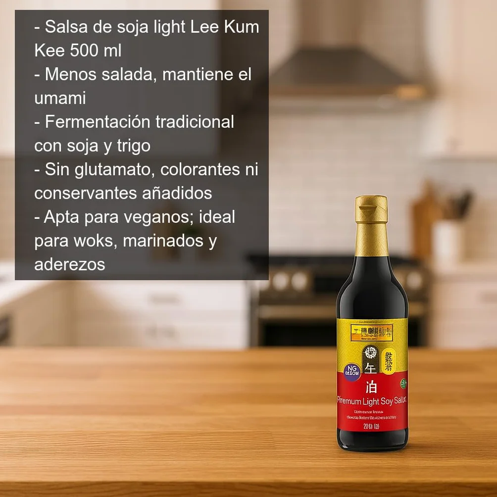Salsa de soja ligera LKK - pack 2 botellas de 500 ml cada una