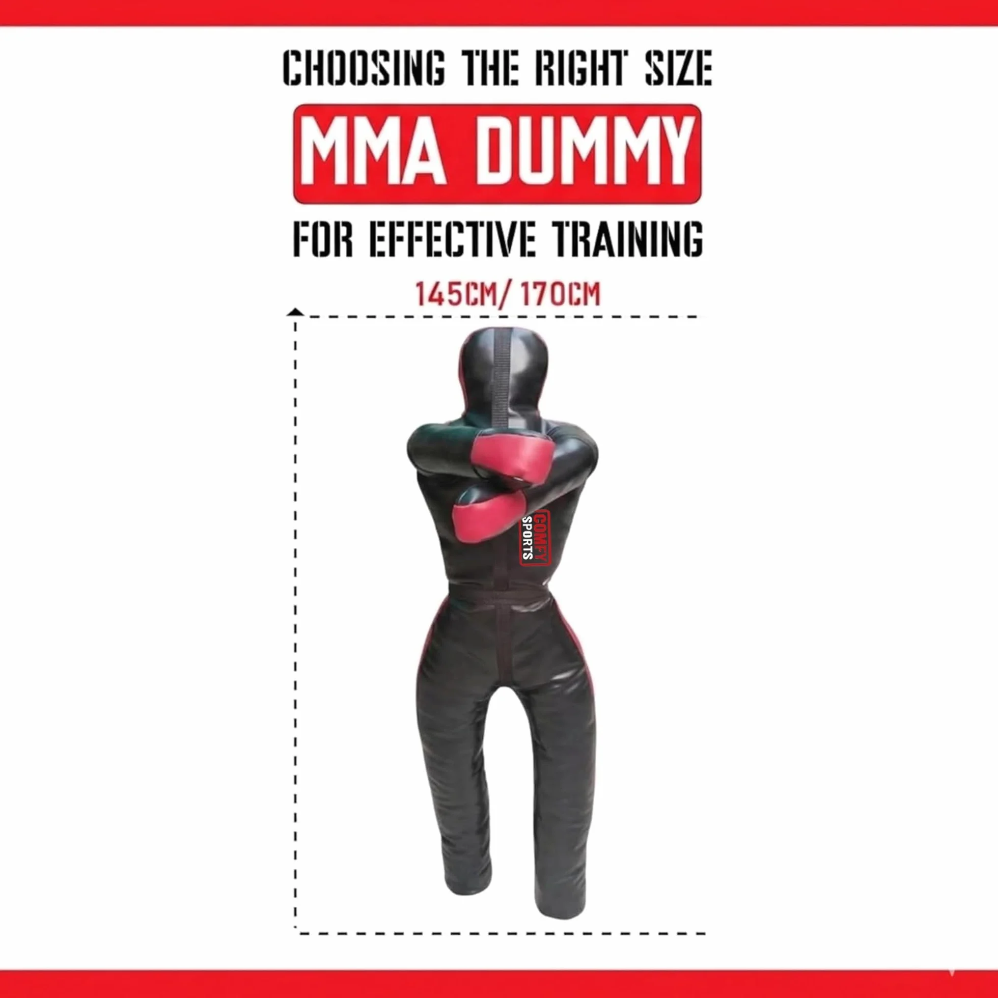 Adult Grip Dummy BJJ Judo Wrestling Standing Position Brazilian Jiu Jitsu MMA Sparring Self Defense Training Unfilled 145cm 170cm Black