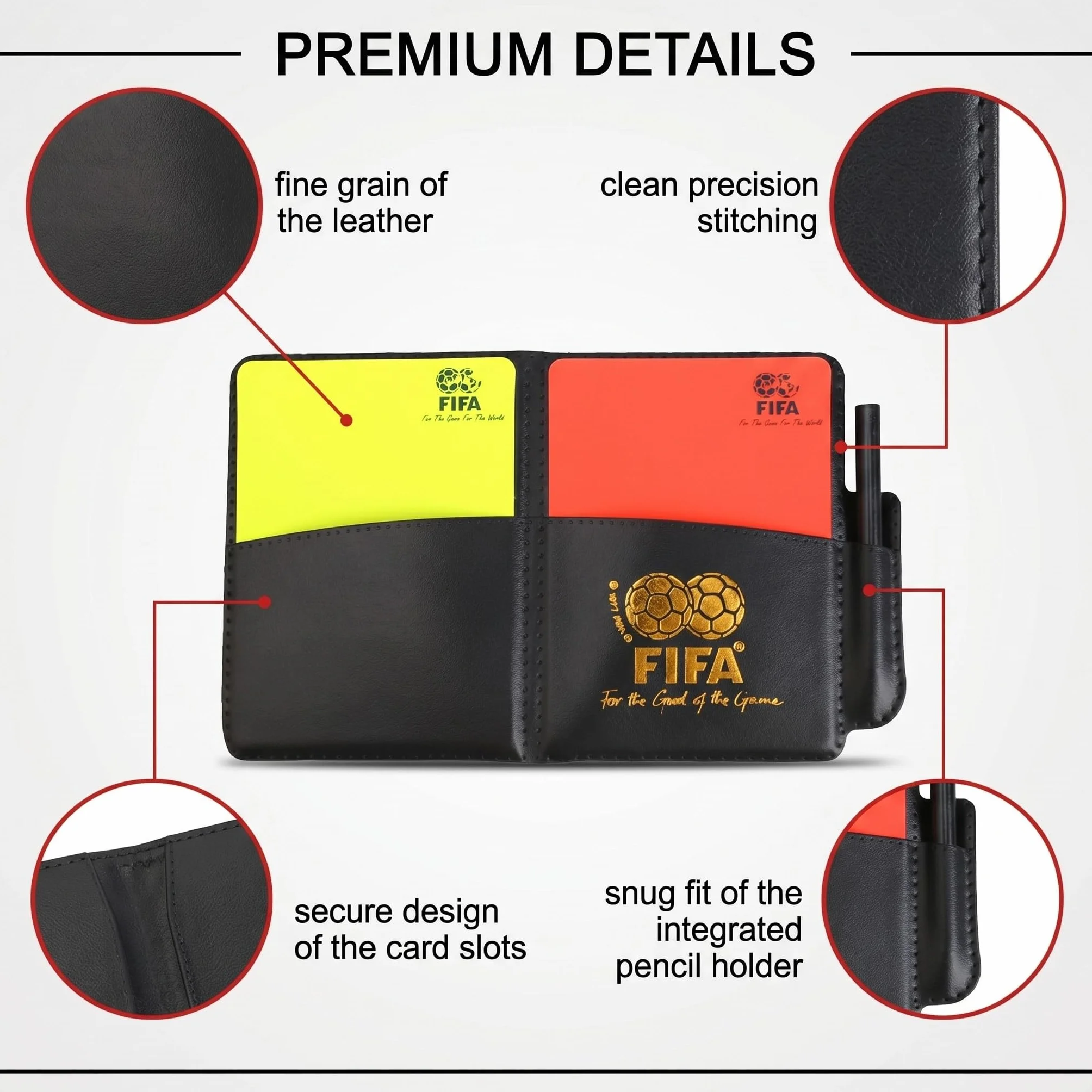 Kit de Tarjetas Árbitro Fútbol, PVC Tarjetas Amarillas y Rojas con Bolígrafo, Juego Deportivo para Partidos Escolares