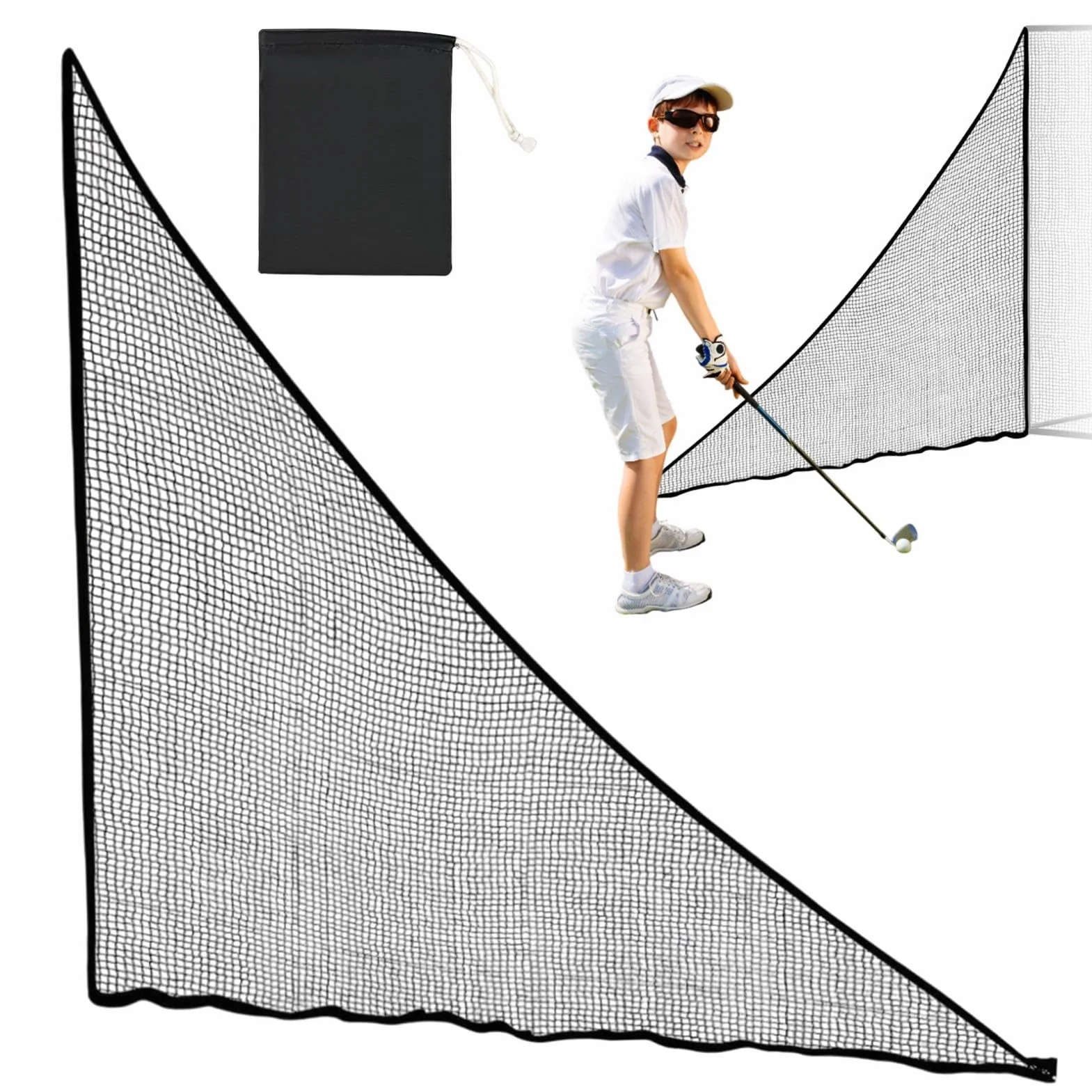 Golf Barrier Net Mesh Side Net Extension for Swing Practice Shank Net Baseball Hockey Football