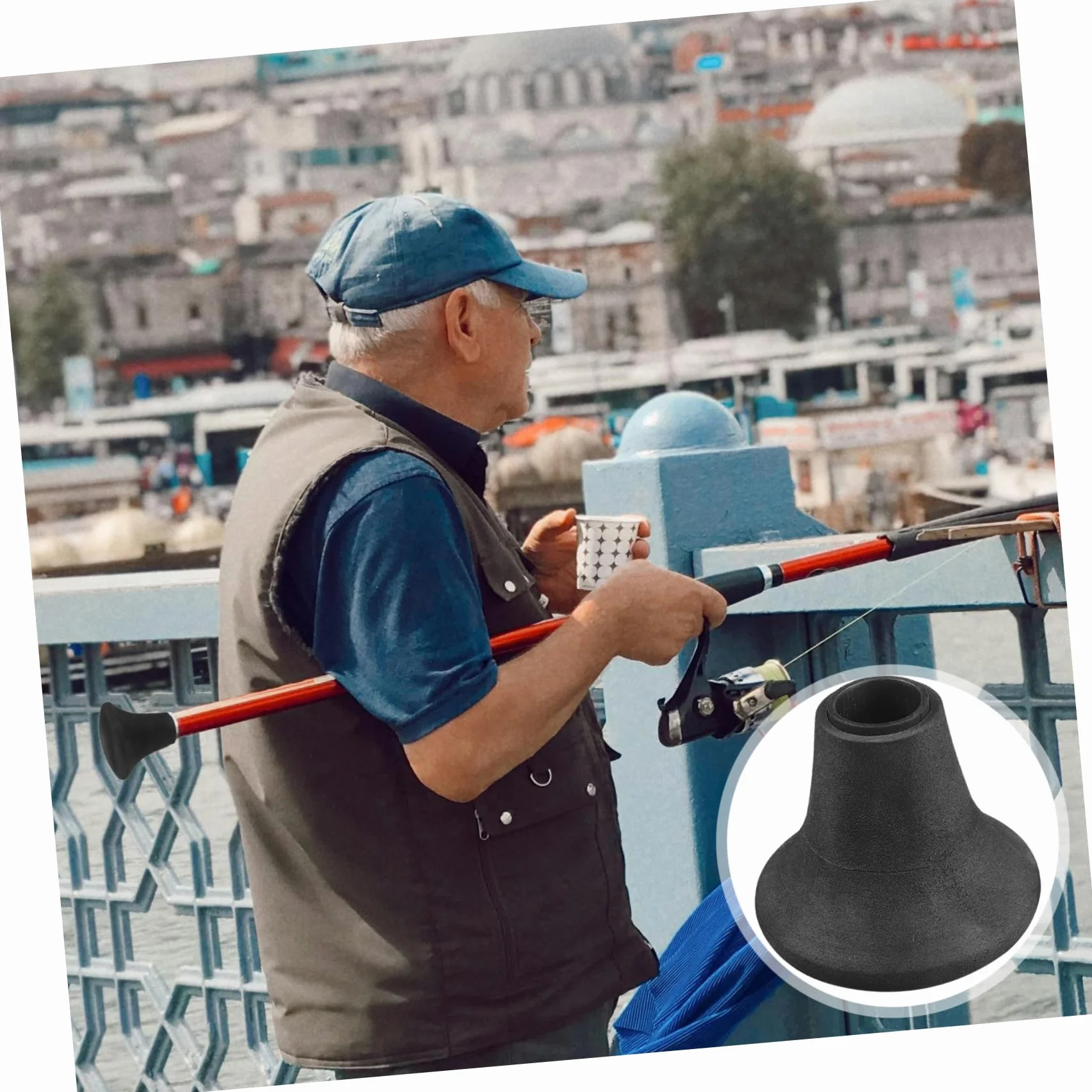 Soporte para Caña De Pescar Esférico Grande, Cojín Culata Eva, Cinturón Lumbar Cómodo, Accesorios Pesca Barco Alta Mar