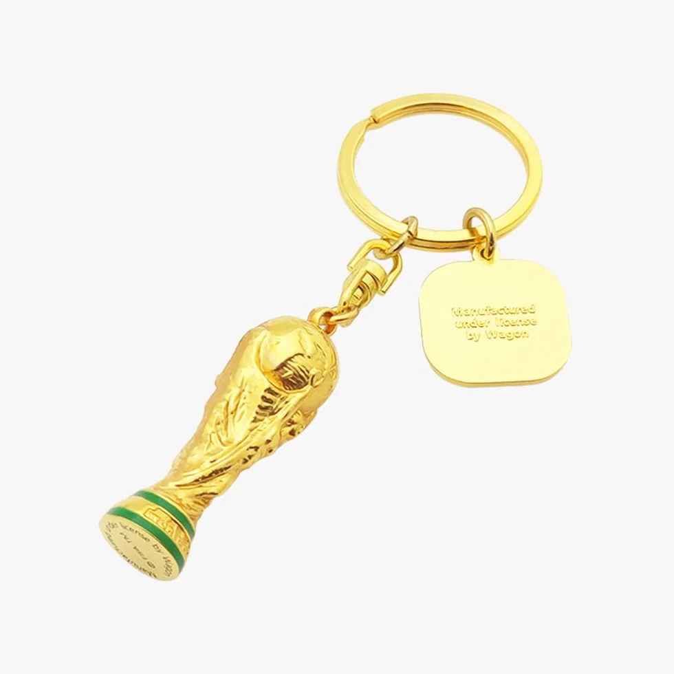 Llavero trofeo 3D Copa Mundial de la FIFA 2022 Qatar emblema oficial oro talla única