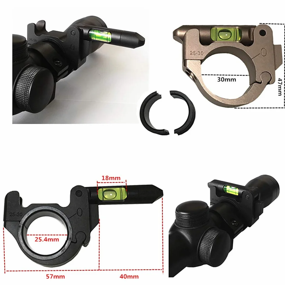 HWZ Tactical Rifle Scope Mount 25.4/30mm Riflescope Tubes Bubble Spirit Level