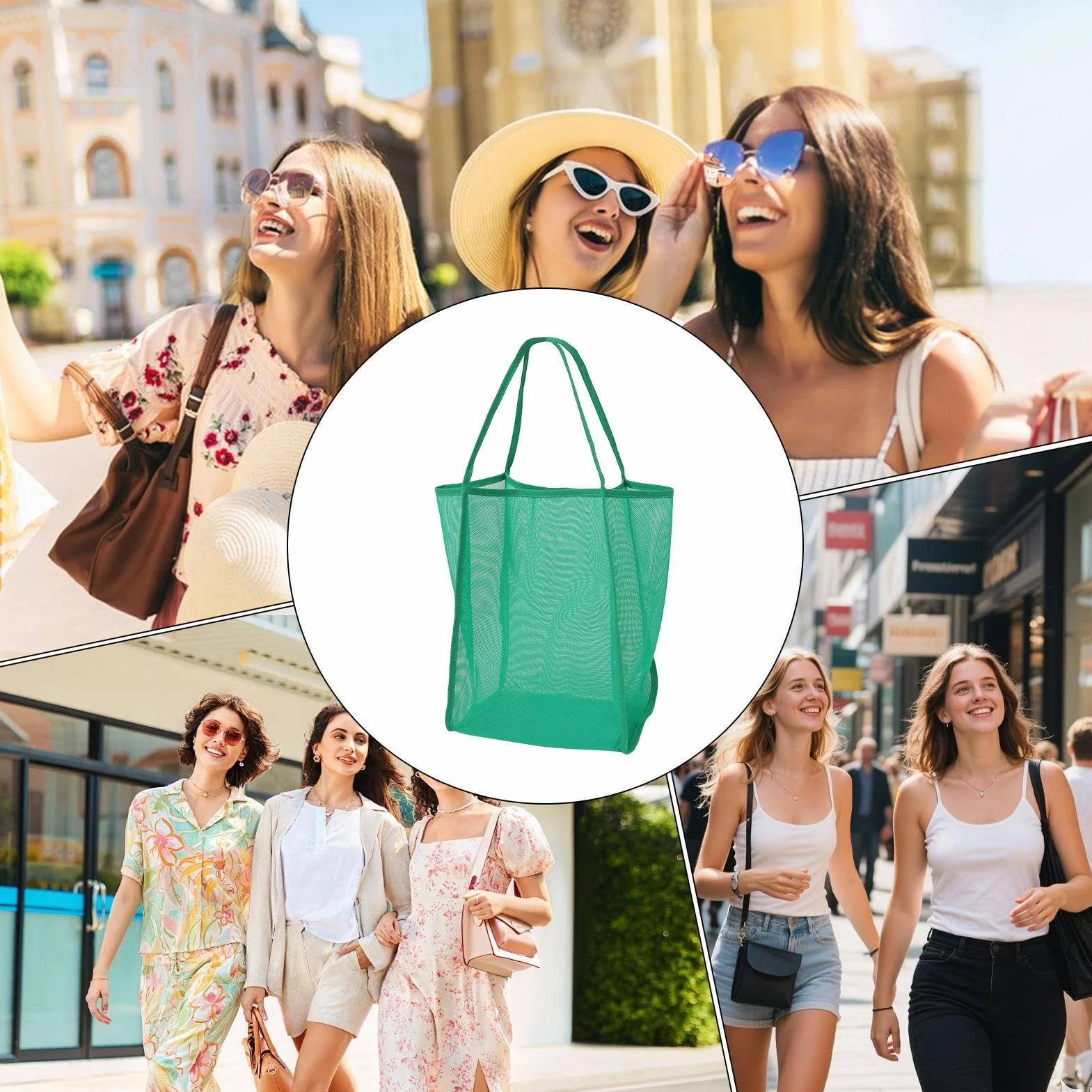 Bolsa de Playa Ligera Plegable - Malla Transpirable para Natación y Viajes