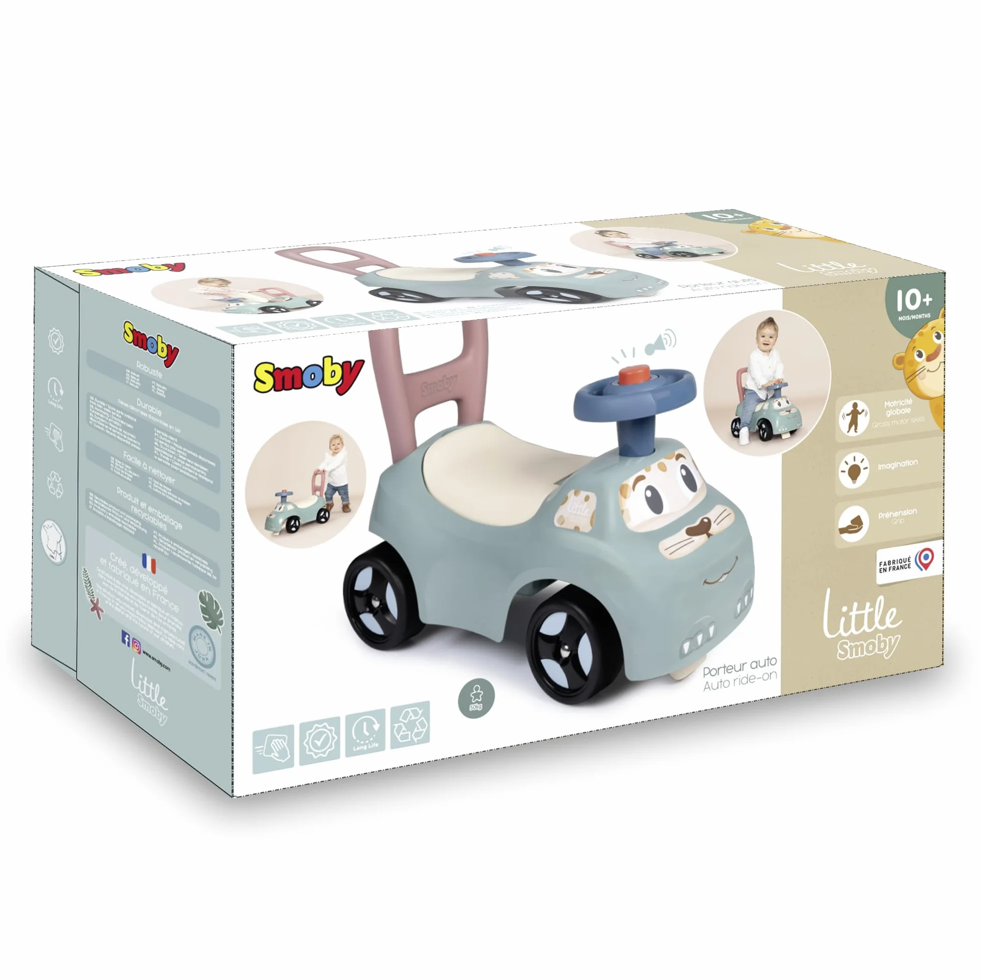 Little Smoby Mi Primer Coche Correpasillos Vehículo Infantil Compartimento portaobjetos Antivuelco Interior Exterior