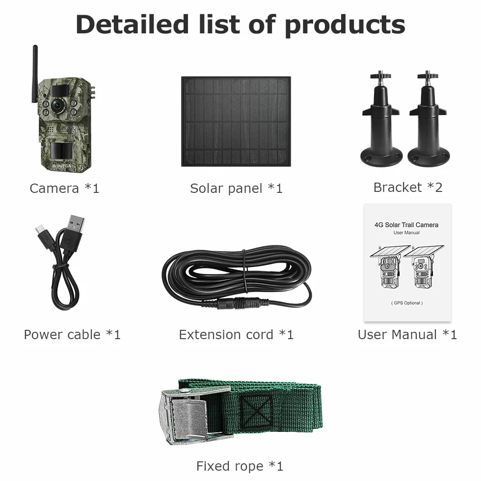 Cámara Fototrampeo 4G con GPS, Solar, Batería, SD 32GB, Visión Nocturna HD, IP66, Compatible con App UBox Pro y UCon (Verde)