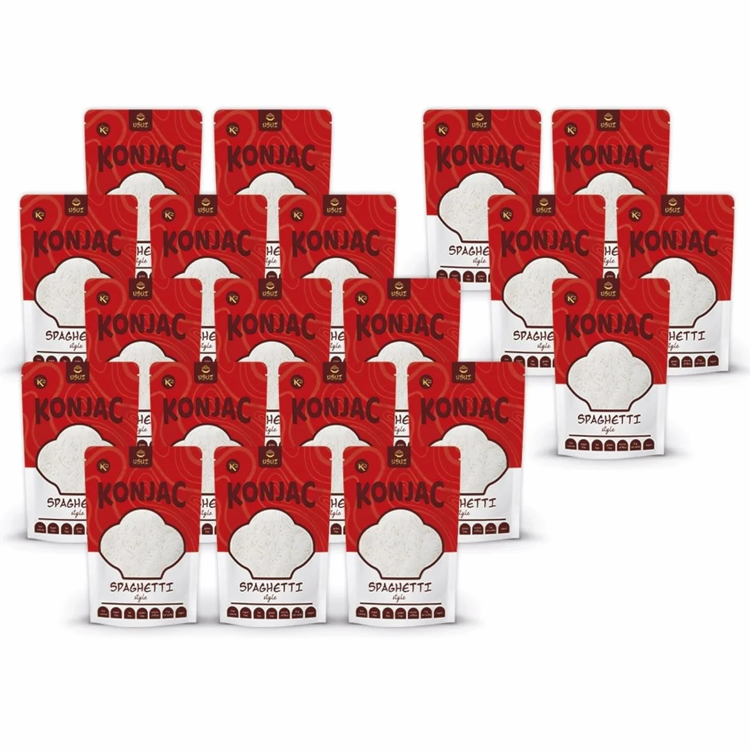 USUI Espaguetis de Konjac 20 unidades – Fideos Shirataki Low Carb Keto sin gluten