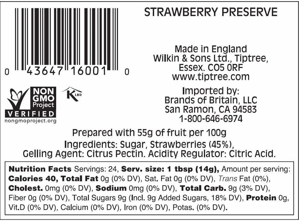 Tiptree Conservar La Fresa (340g) (Paquete de 2)