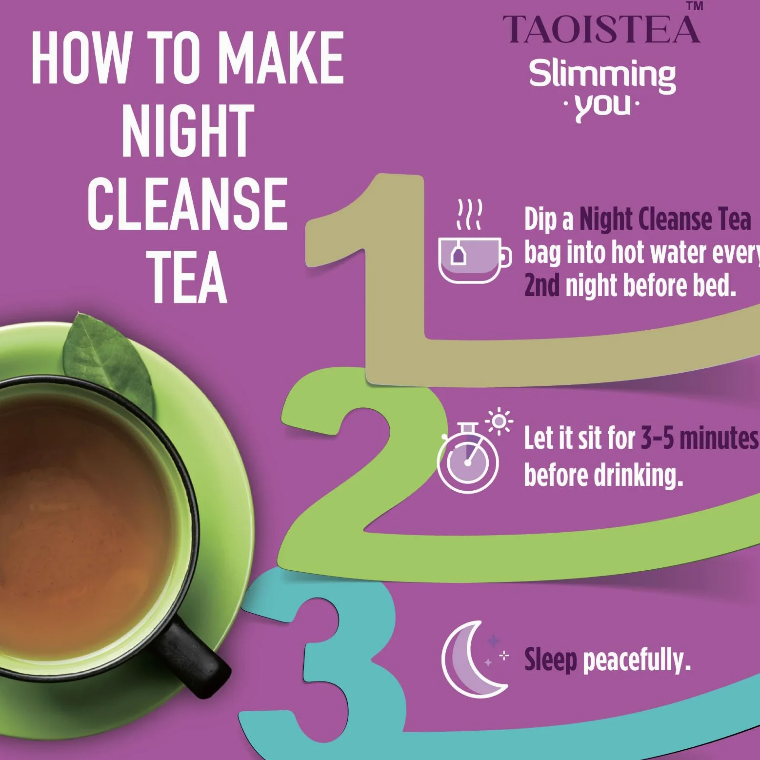 TAOISTEA Té desintoxicante – Mezclas de hierbas naturales de 14 días para limpieza de colon, movimiento intestinal y regulación, promueve la salud digestiva y la pérdida de peso para hombres y mujeres