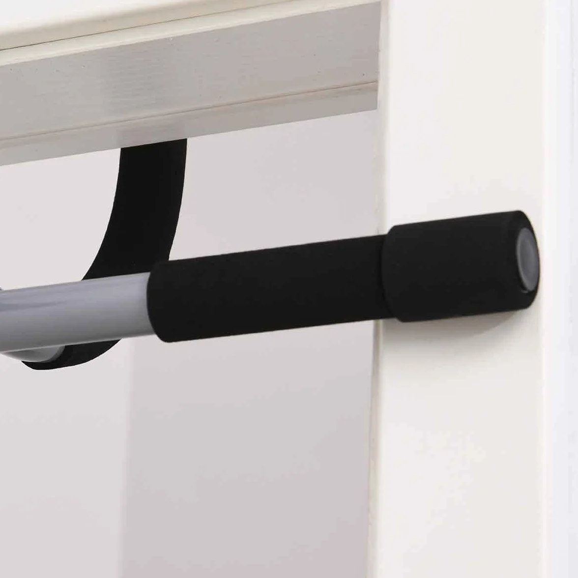 HOMCOM Pull-Up Bar Doorway Home Fitness Horizontal Bar Indoor Gym Upper Body Workout Grey