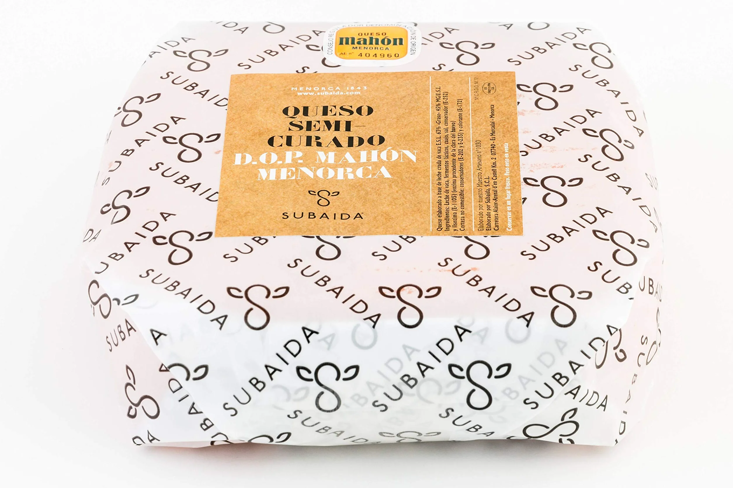 Queso Mahón Menorca Semicurado Pieza Entera 2,7 kg