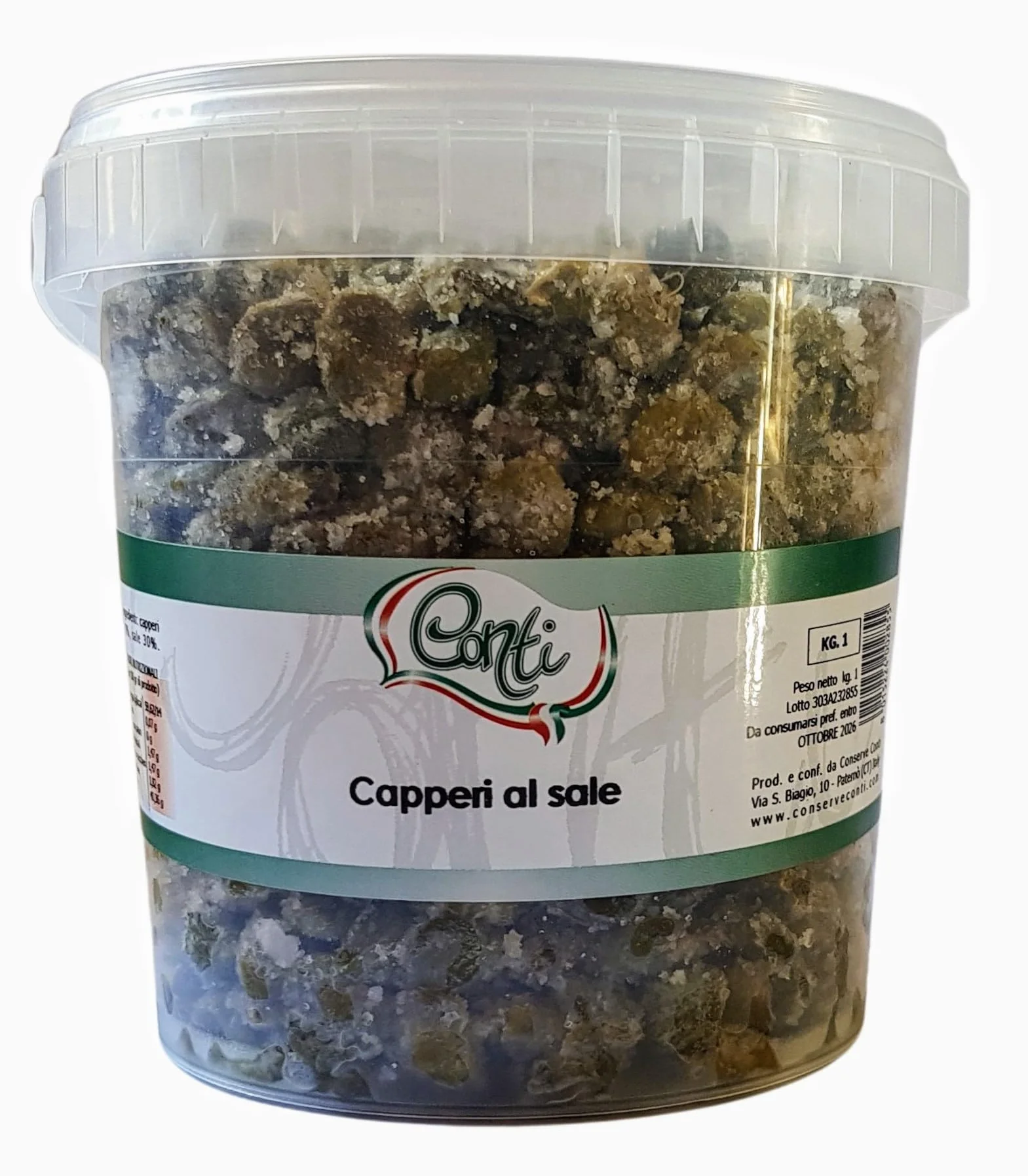 Alcaparras a la sal 6 kg Servicio de comida Producción artesanal siciliana Conserve Conti