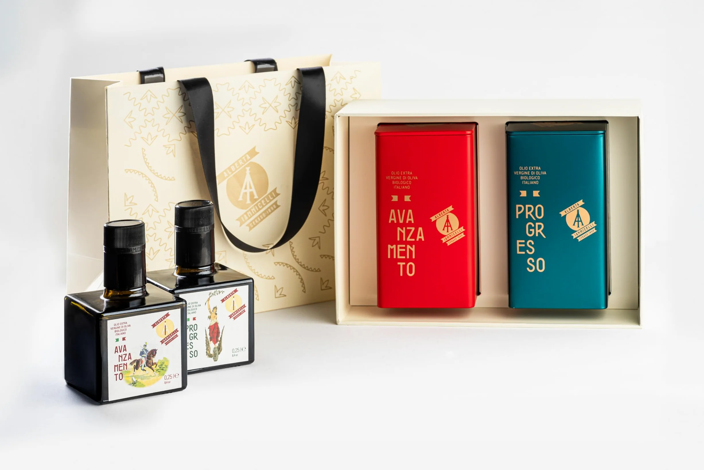 Gift Box - Aceite Extra Virgen de Oliva Orgánico - 100% Italiano - Alberta Iannicelli Azienda Agricola (Ivory)