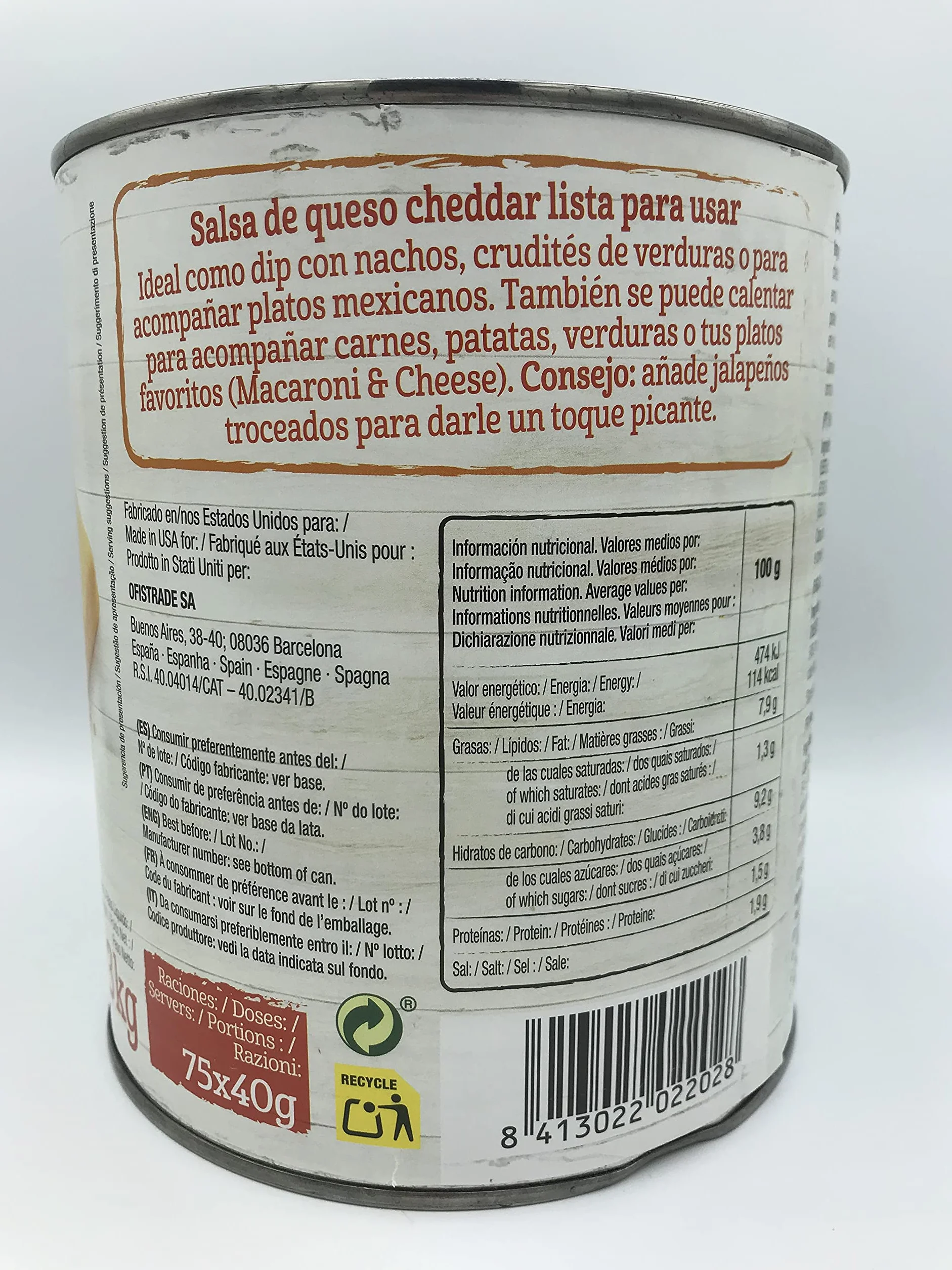 SAWORS - Queso Cheddar Líquido, Nacho Cheddar, Salsa de Queso, Salsa Cheese Nacho Dip, Salsa Cheddar con toque Jalapeño, Lata - 3Kg