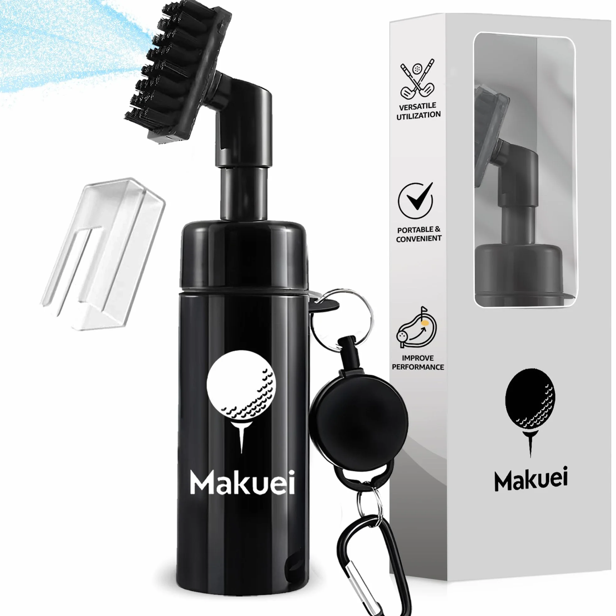 Makuei Cepillo Limpiador de Palos de Golf Accesorios Bolsa Regalo Golfistas
