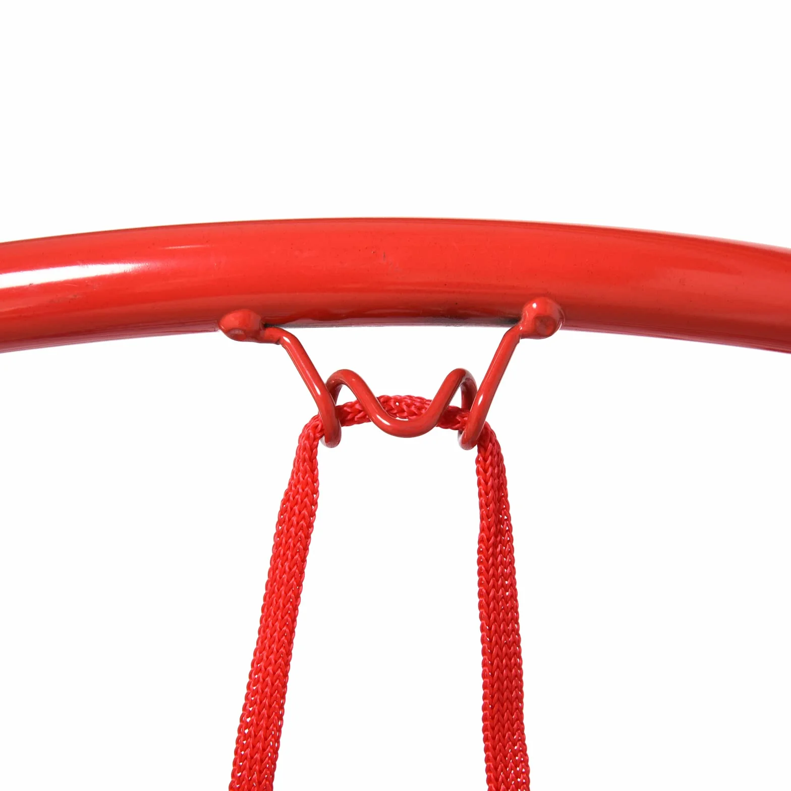 HOMCOM Canasta de Baloncesto de Pared Ø46 cm Aro con Red Marco Metálico 12 Ganchos Rojo
