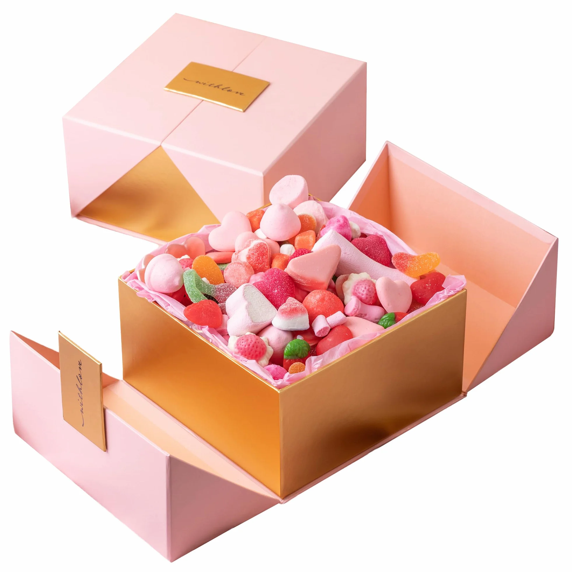 Onza. Caja de chuches Regalo mujer original. Cesta de diseño rellena de las mejores gominolas. 1KG de chuches. Regalo dia de la madre, Regalos Pareja, Cumpleaños. Regalo personalizado con etiqueta