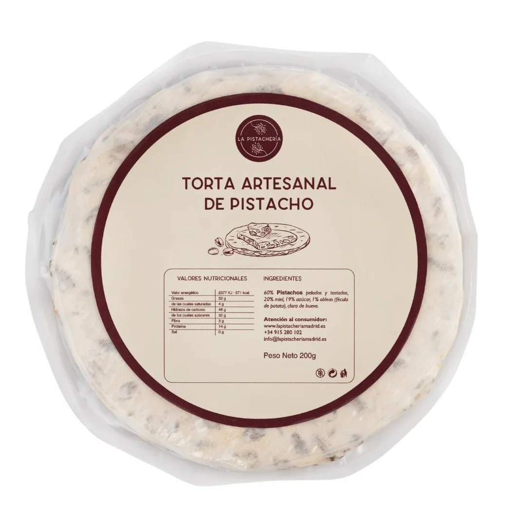 Torta Imperial Artesanal de Pistacho Gourmet Postre Tradicional Español Ingredientes Naturales Sin Gluten Delicada Textura con Miel Navideño Snack Dulce Saludable Repostería