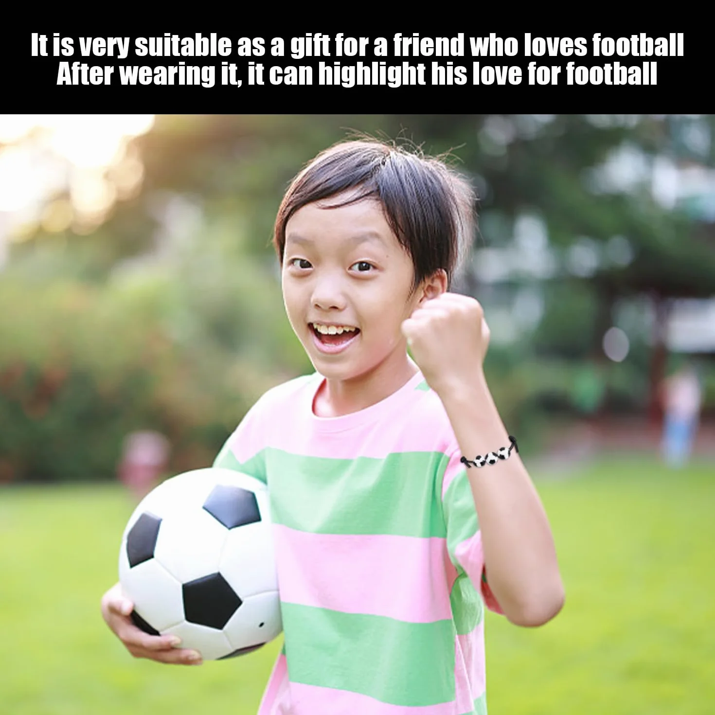 Pulseras de fútbol ajustables 23 cm plástico regalos para amantes del fútbol