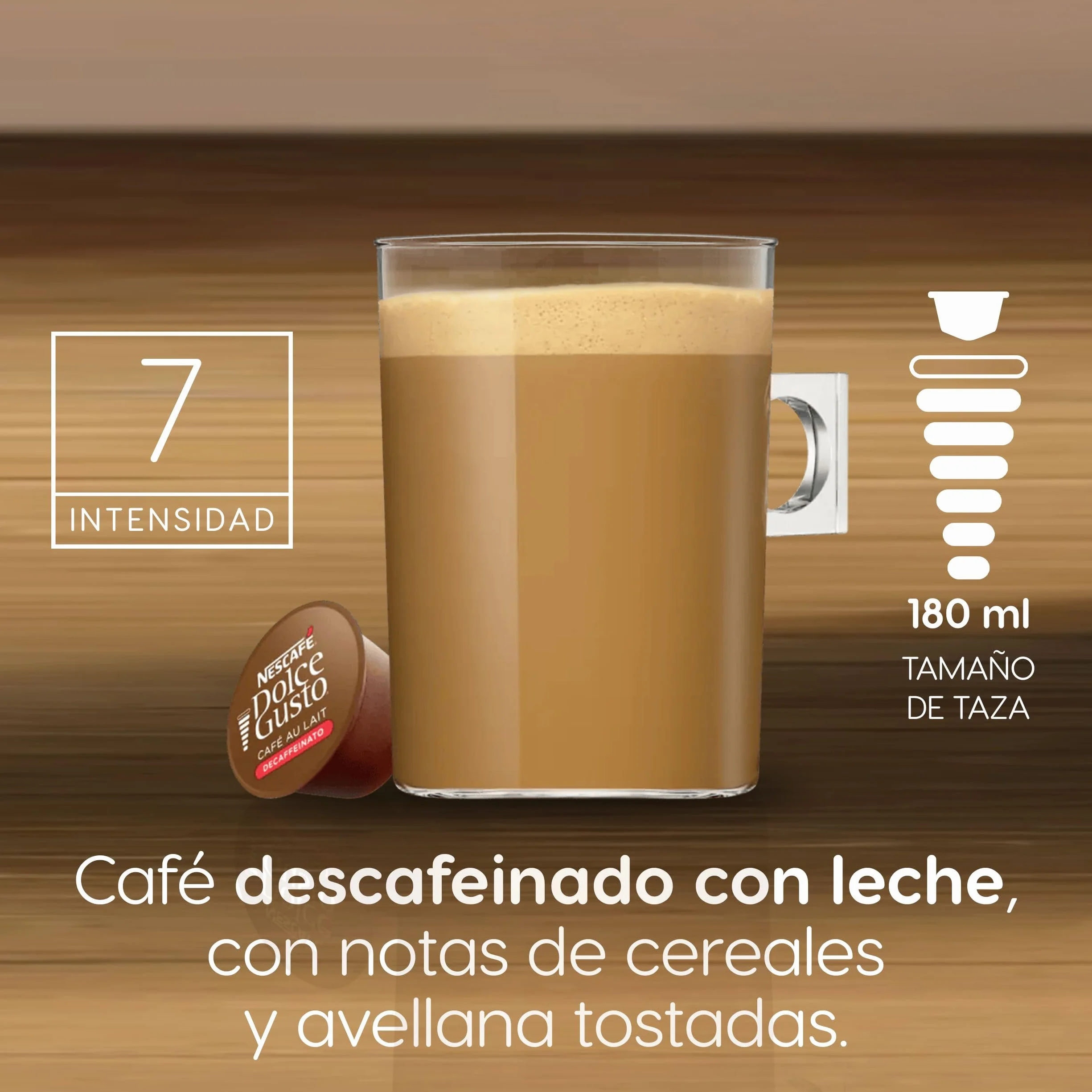 NESCAFÉ Dolce Gusto Café con Leche descafeinado - Cápsulas de Café, 90 Cápsulas (3 x 30)