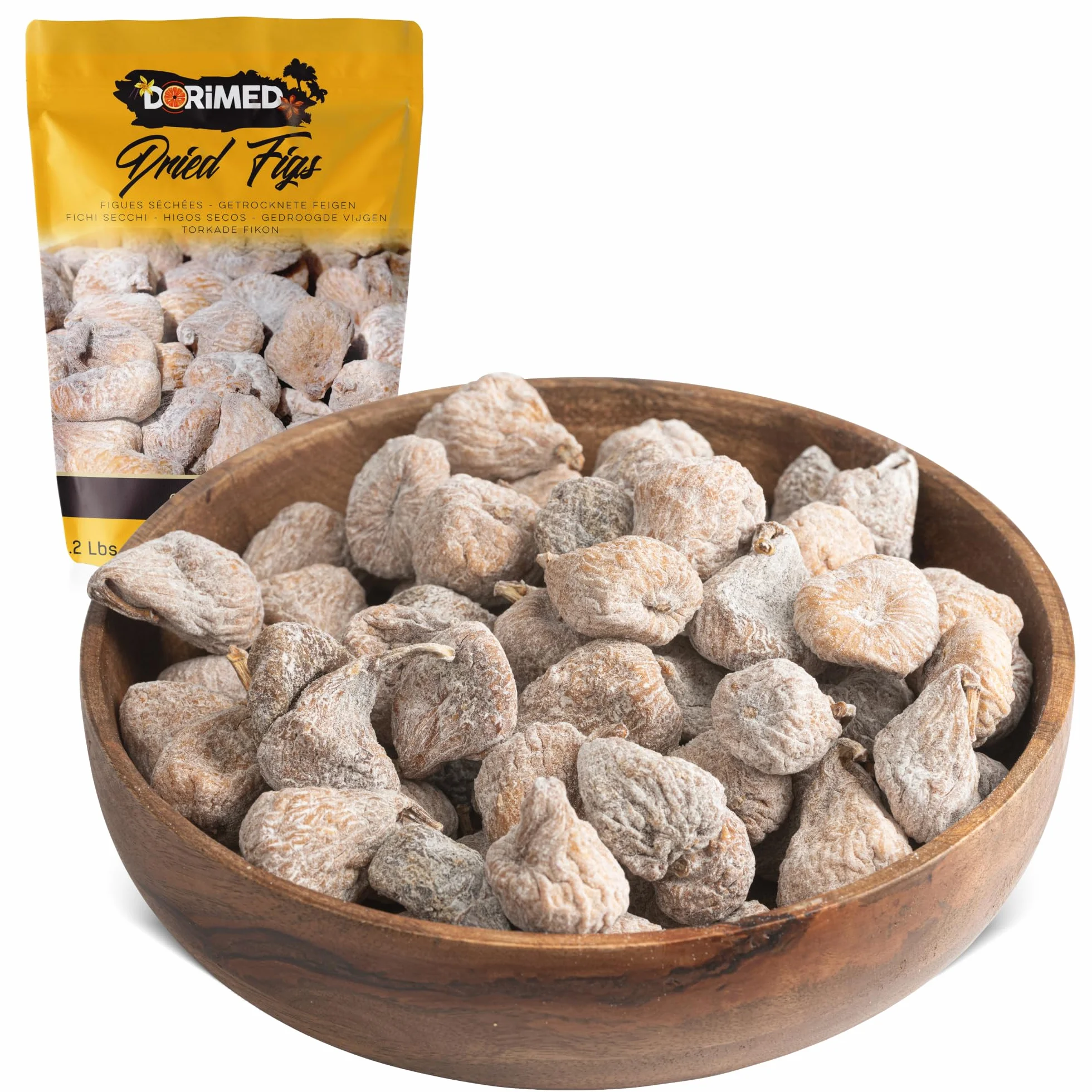 Higos Secos Españoles | 1 Kg de Higos Deshidratados | Sin Azúcar Añadida | Crudos y Enteros | Alto en Fibra y Minerales | IDEAL como SNACK | Dorimed