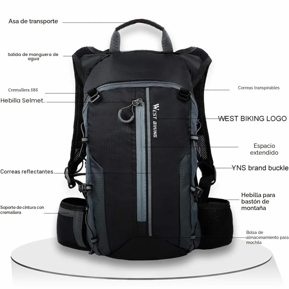 Mochila impermeable 10 L ultraligera para ciclismo escalada montañismo verde