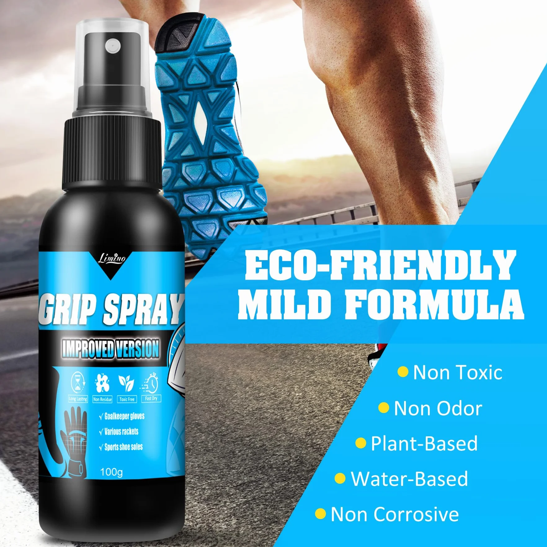 Limino Grip Spray Guantes de Portero en Aerosol 200 g Accesorios Entrenamiento Fútbol Baloncesto Tenis Golf