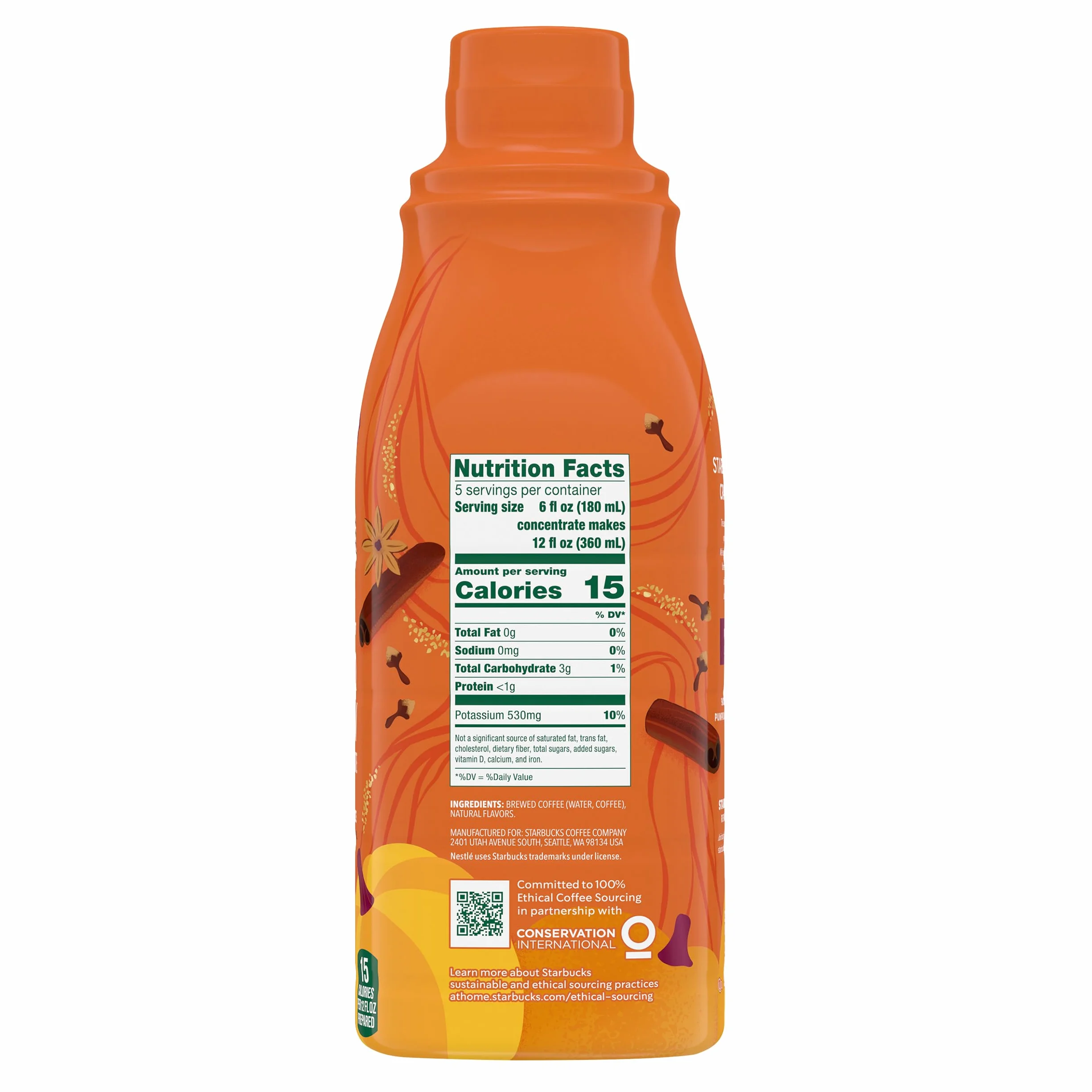 Starbucks® Concentrado de preparación fría – Multi Serve 32 onzas de especias de calabaza