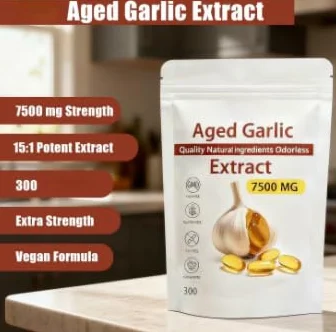 Extracto de ajo envejecido - 7500 mg Extracto de ajo orgánico, vegetariano, totalmente natural, sin OMG, 150/300 unidades. ,150pcs