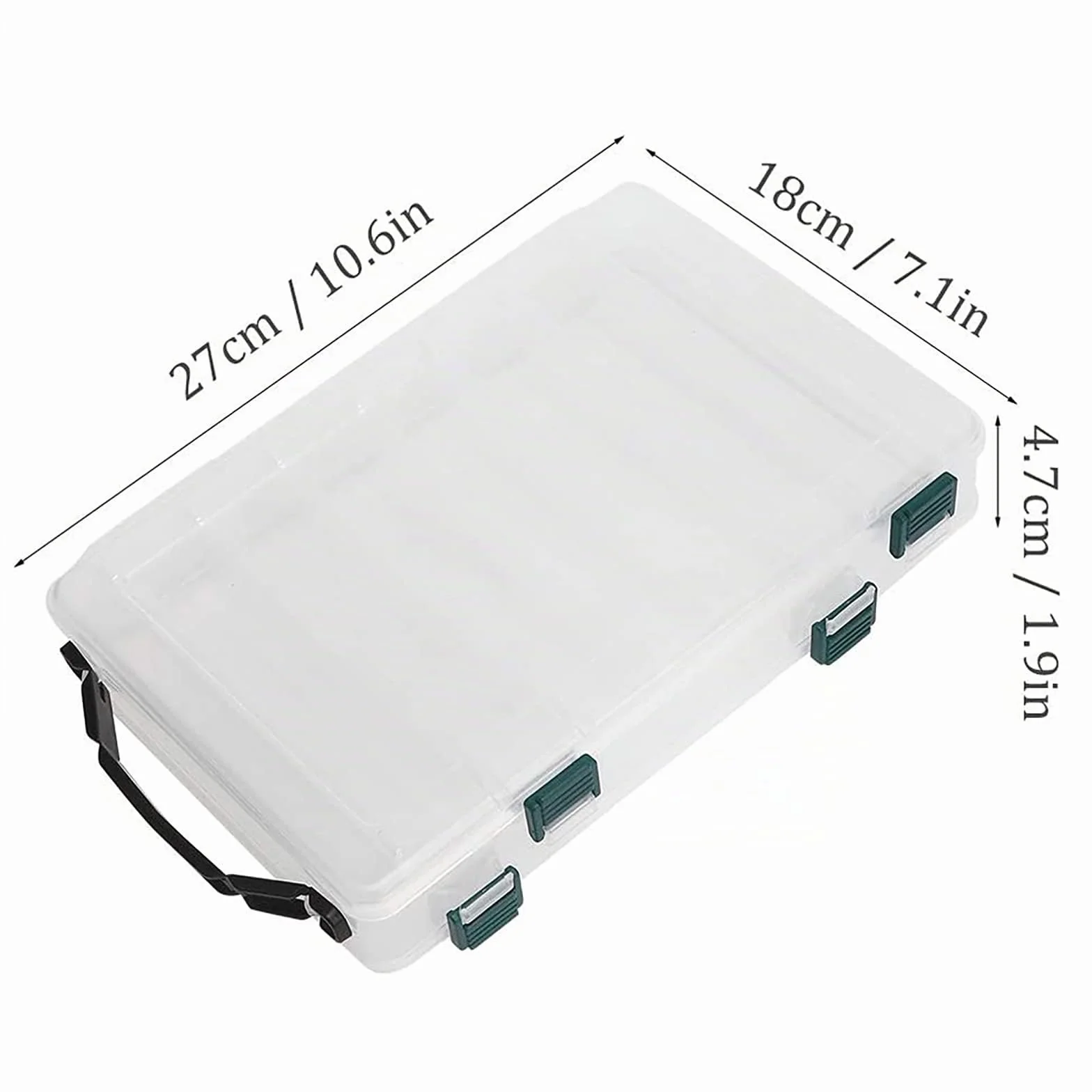Cajas de Pesca Doble Cara Compartimentos 27x18x4.7cm Organizadora Accesorios