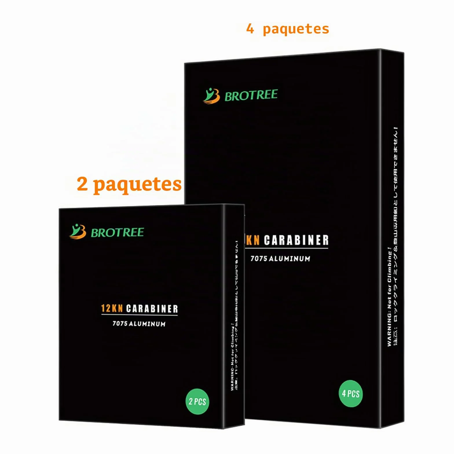 Brotree Mosquetón Resistente 12KN Aluminio 8cm Forma de D para Hamaca Camping Senderismo