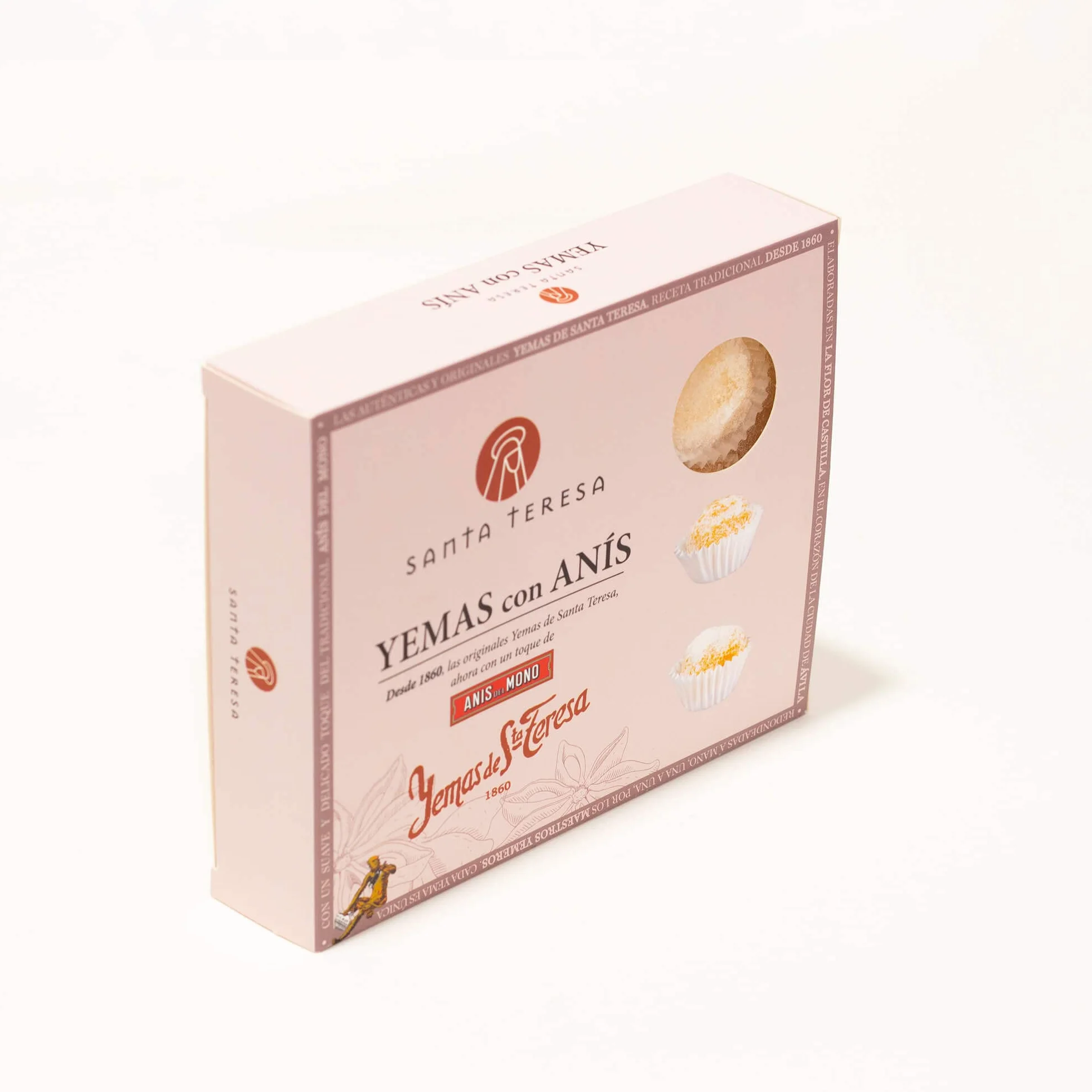 Santa Teresa - Yemas De Santa Teresa Ávila De Sabor Anís Del Mono - Elaboradas De Forma Artesanal Sin Aditivos Y Sin Conservantes - Dulce Gourmet Sabor Anís Del Mono. Caja 12 unds