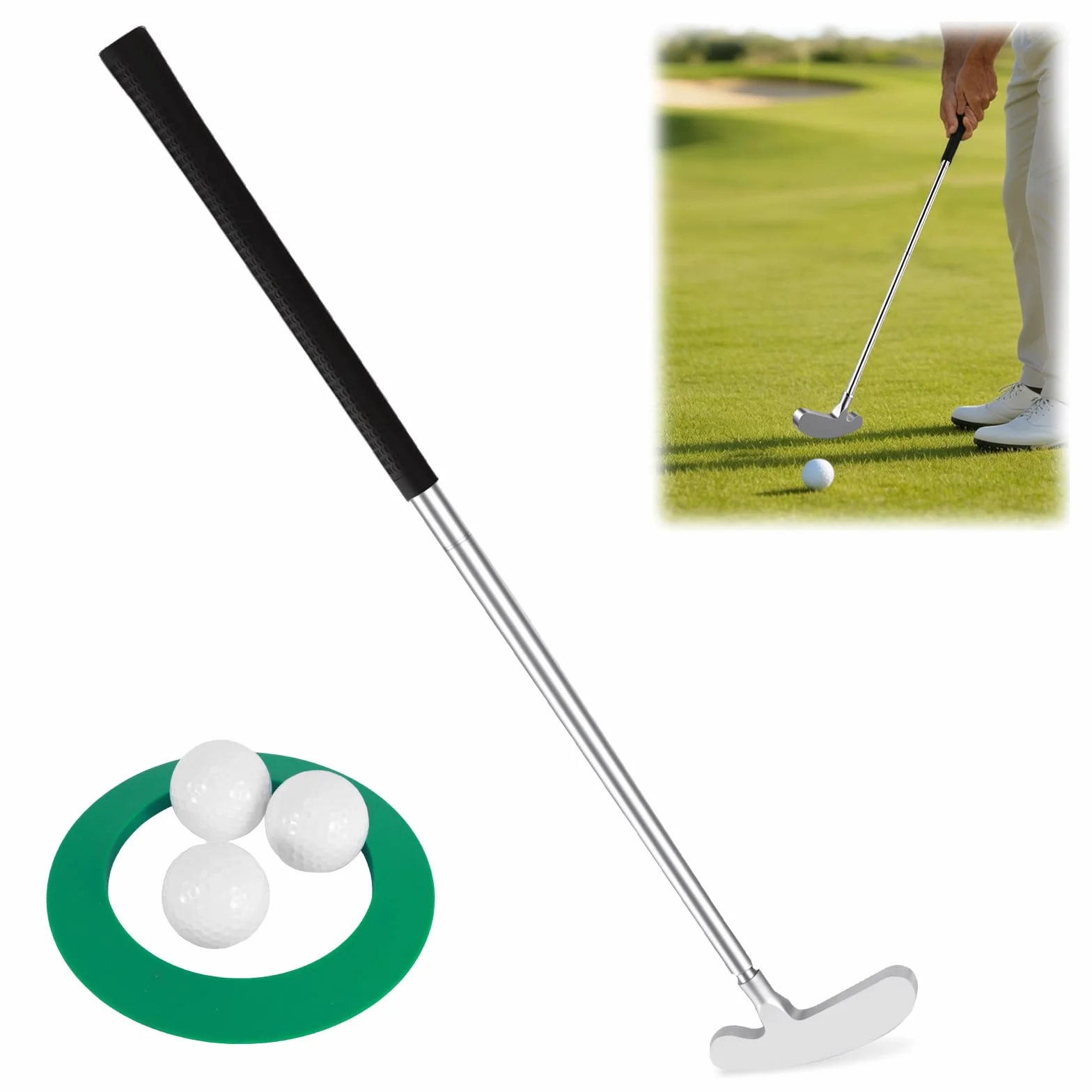 Juego de entrenamiento de swing de golf ajustable retráctil para interiores y exteriores regalo