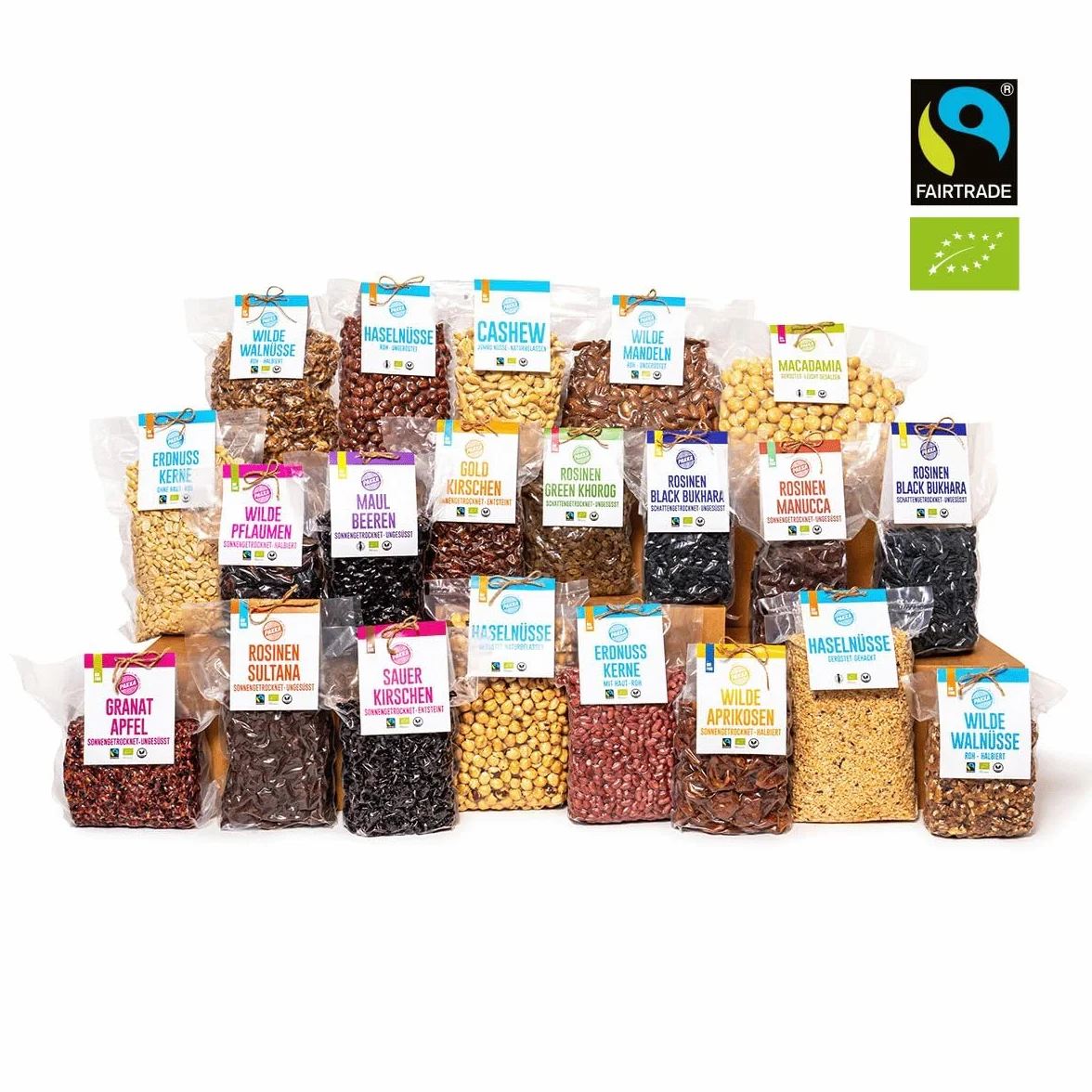 Cacahuetes crudos ecológicos comercio justo con piel roja 1 kg de pequeños agricultores de Uzbekistán veganos