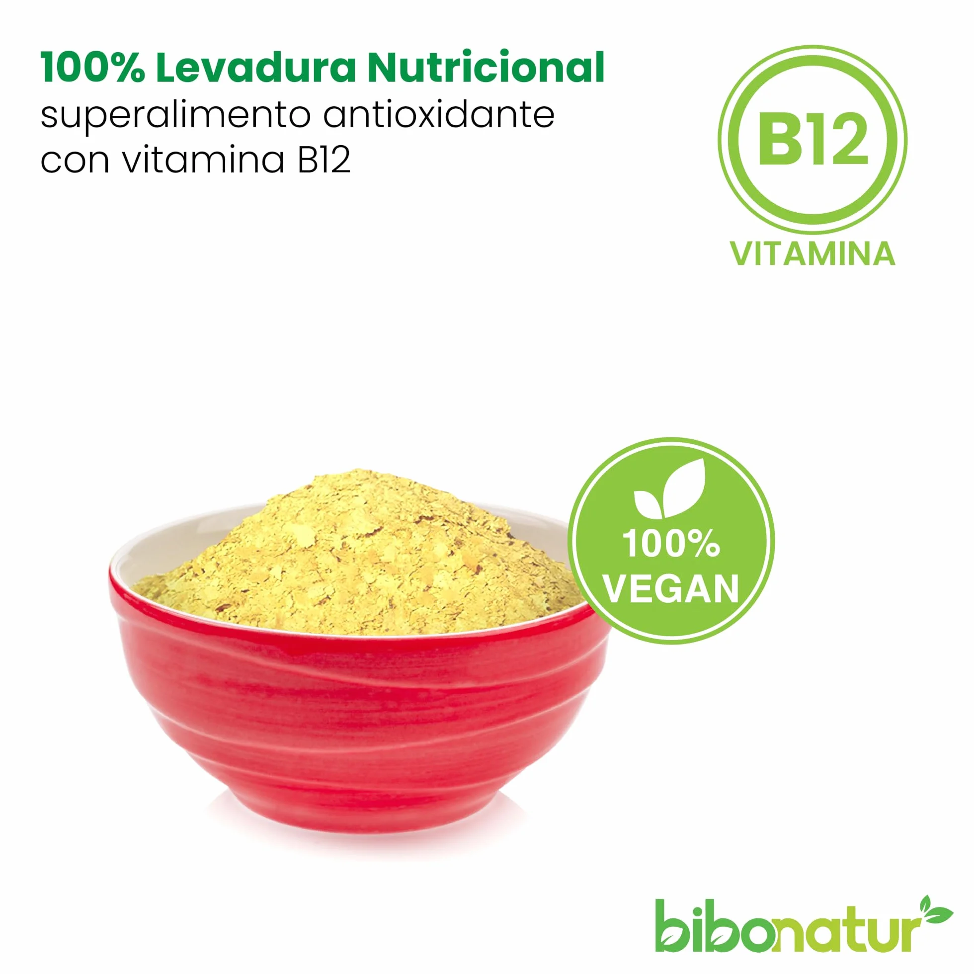 Bibonatur Levadura Nutricional con Vitamina B12 – en Copos 200gr - Producto vegano - Superalimento Antioxidante