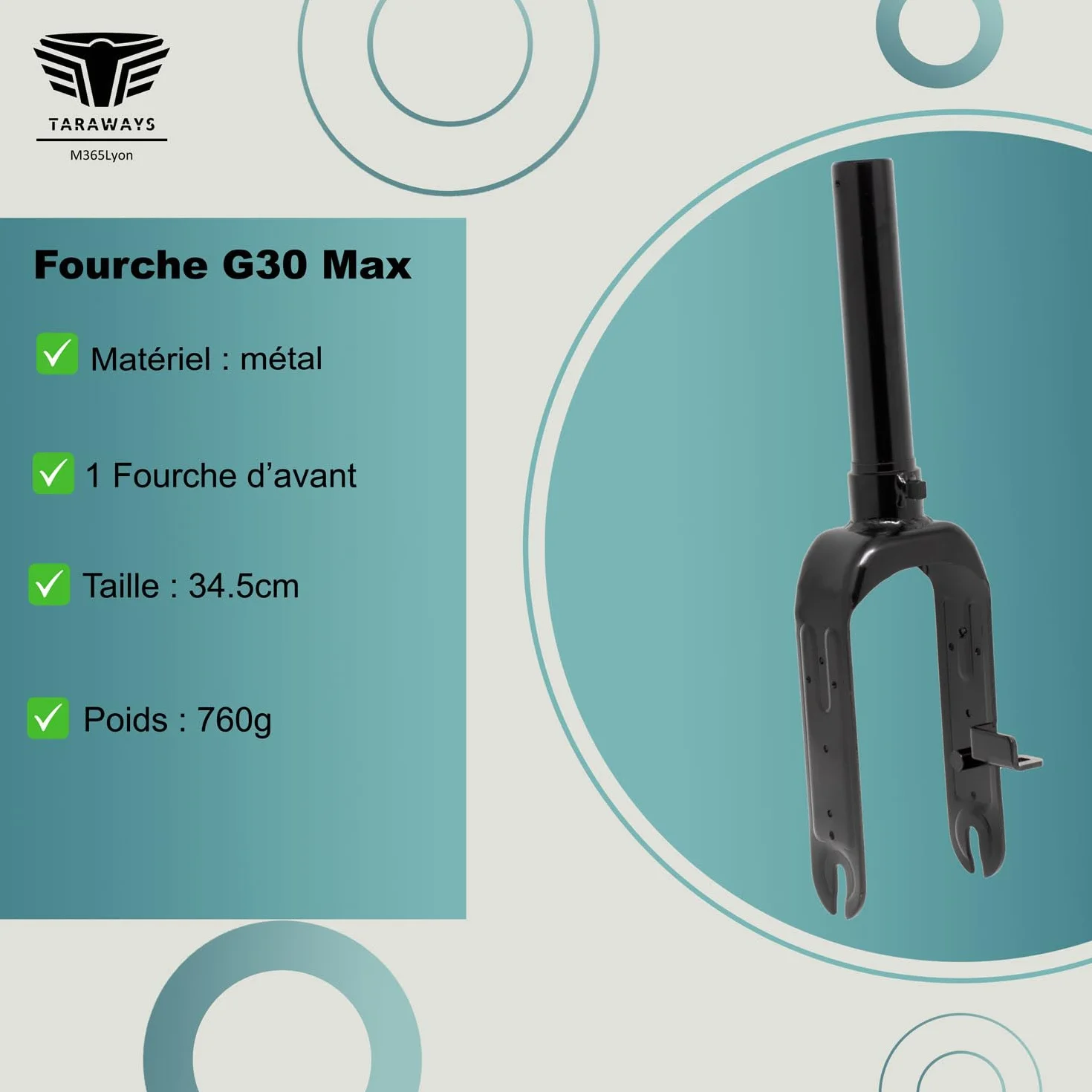Horquilla delantera Ninebot G30 Max para patinete