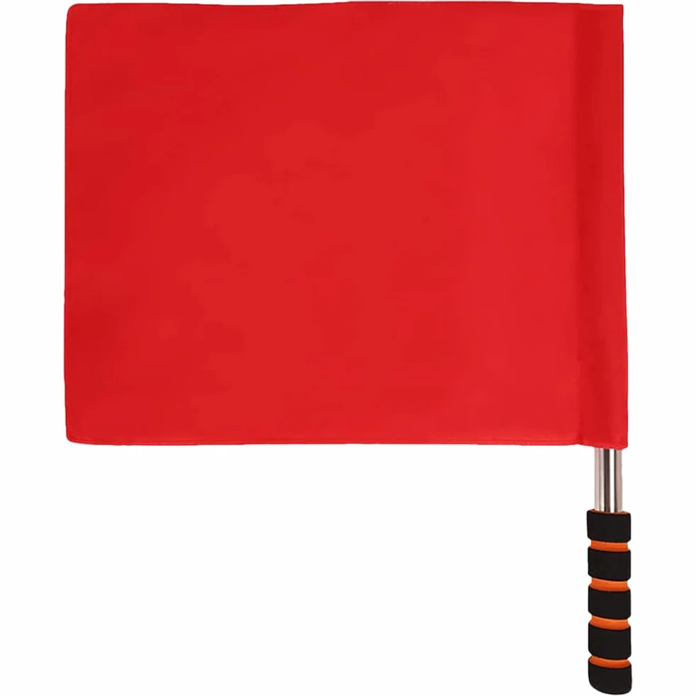 Bandera de señalización deportiva árbitro con varilla de acero inoxidable y mango de esponja