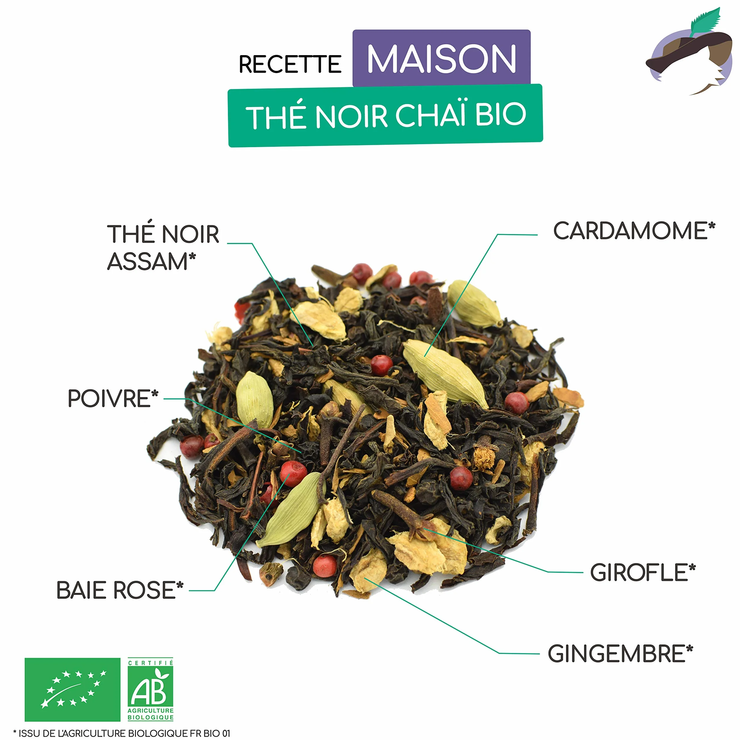 Té Negro Chai BIO 200g - orgánico con especias - bolsa biodegradable