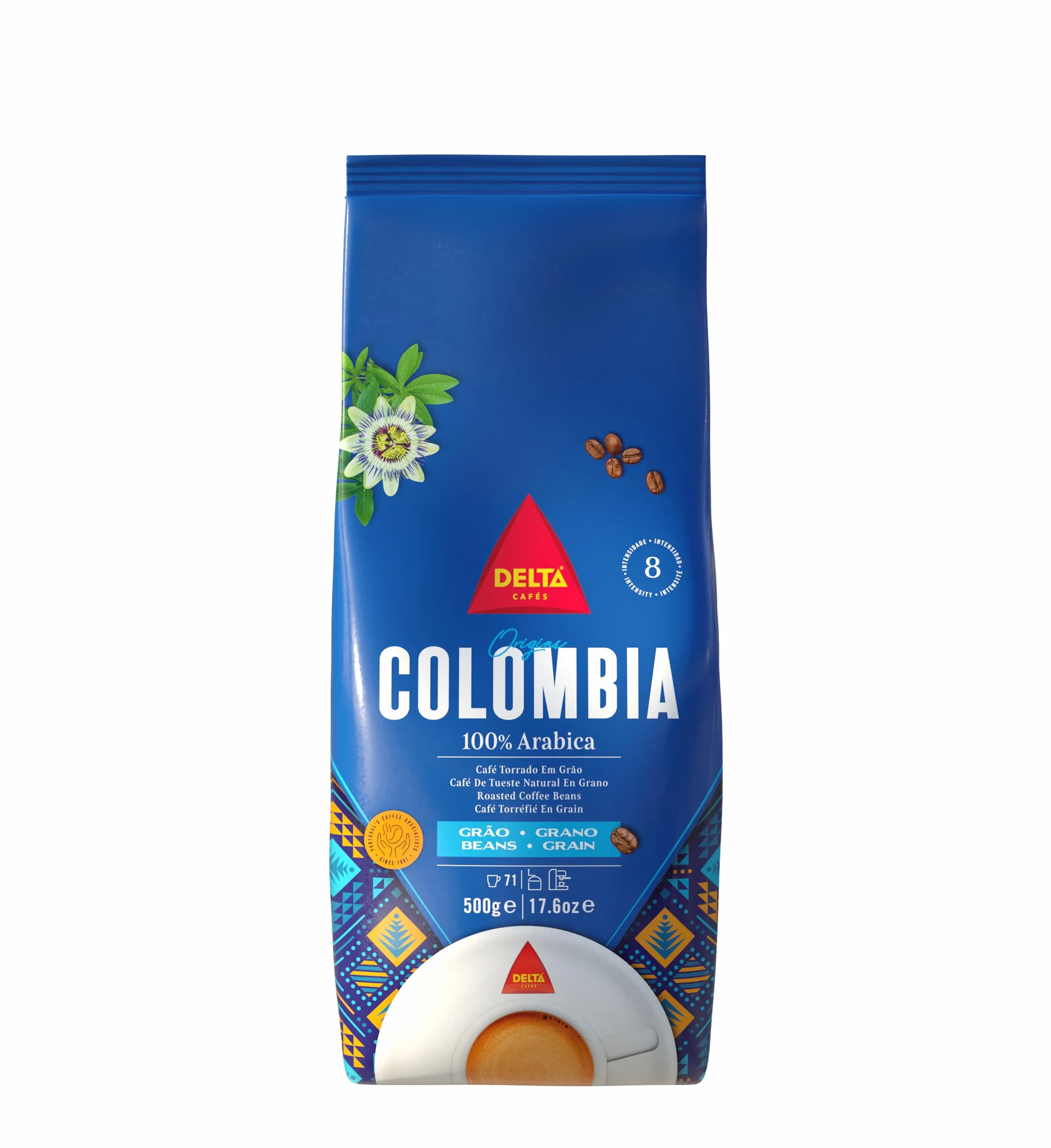 Delta Cafés Origen Colombia - Café en Grano - Notas Suaves y Aterciopeladas con Leves Matices Cítricos - 500 g