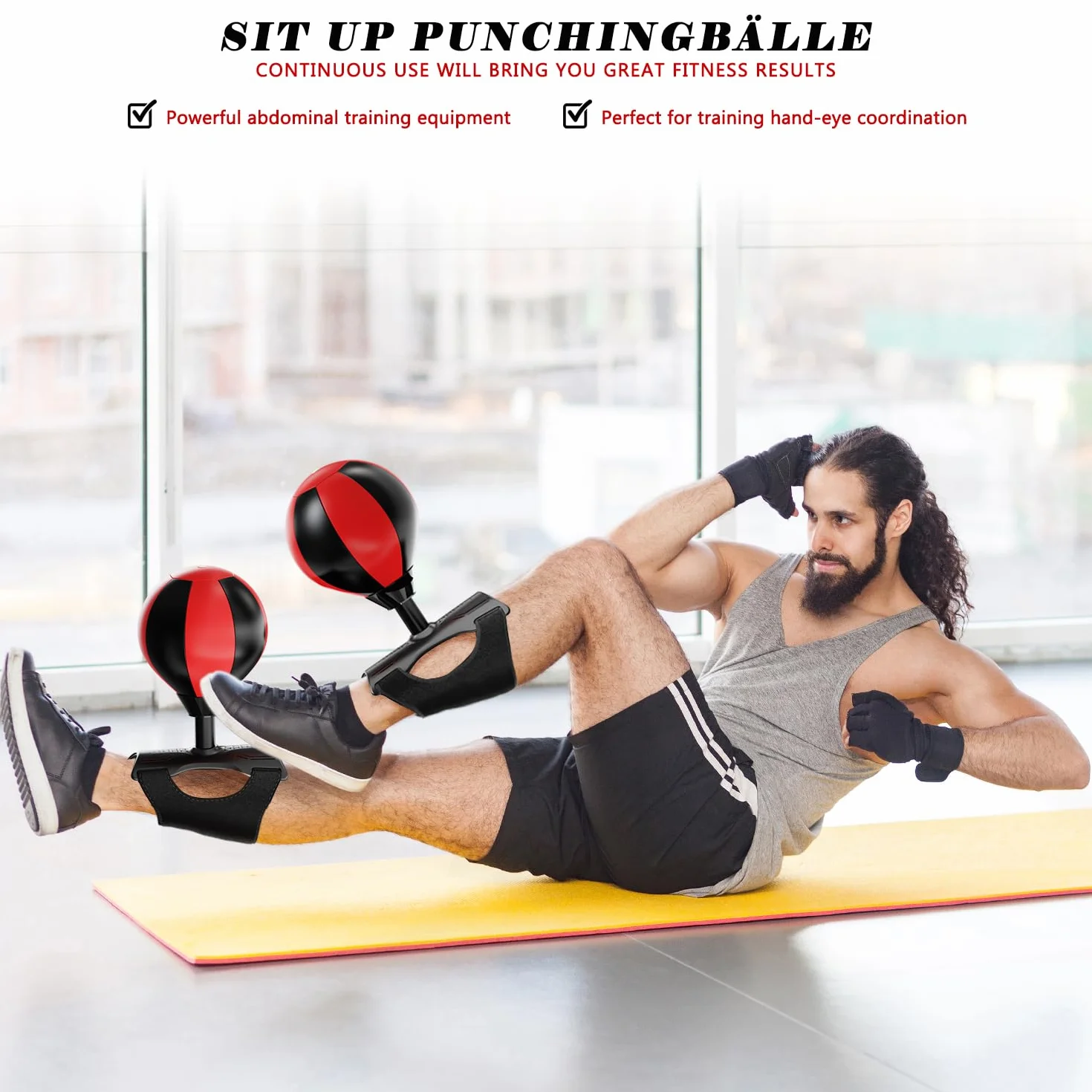 Saco de Boxeo Abdominale con Espinilleras, Equipo de Fitness para el Hogar