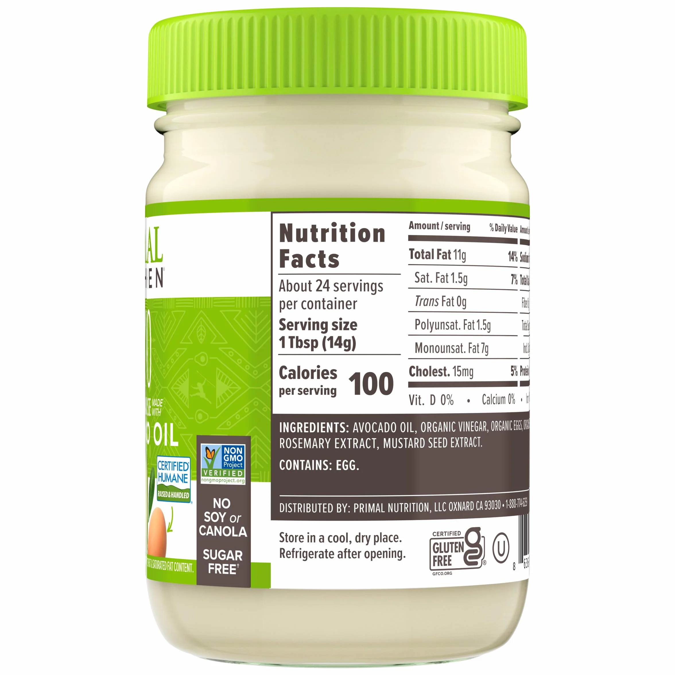 Primal Kitchen - Mayo hecho con aceite del aguacate - 12 oz.