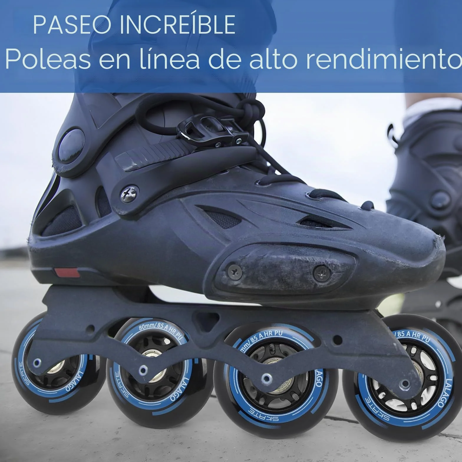 LALAGO Ruedas Patin en Linea 80mm 88A HRPU ABEC9 8 Piezas para K2 Hudora Gonex Apollo