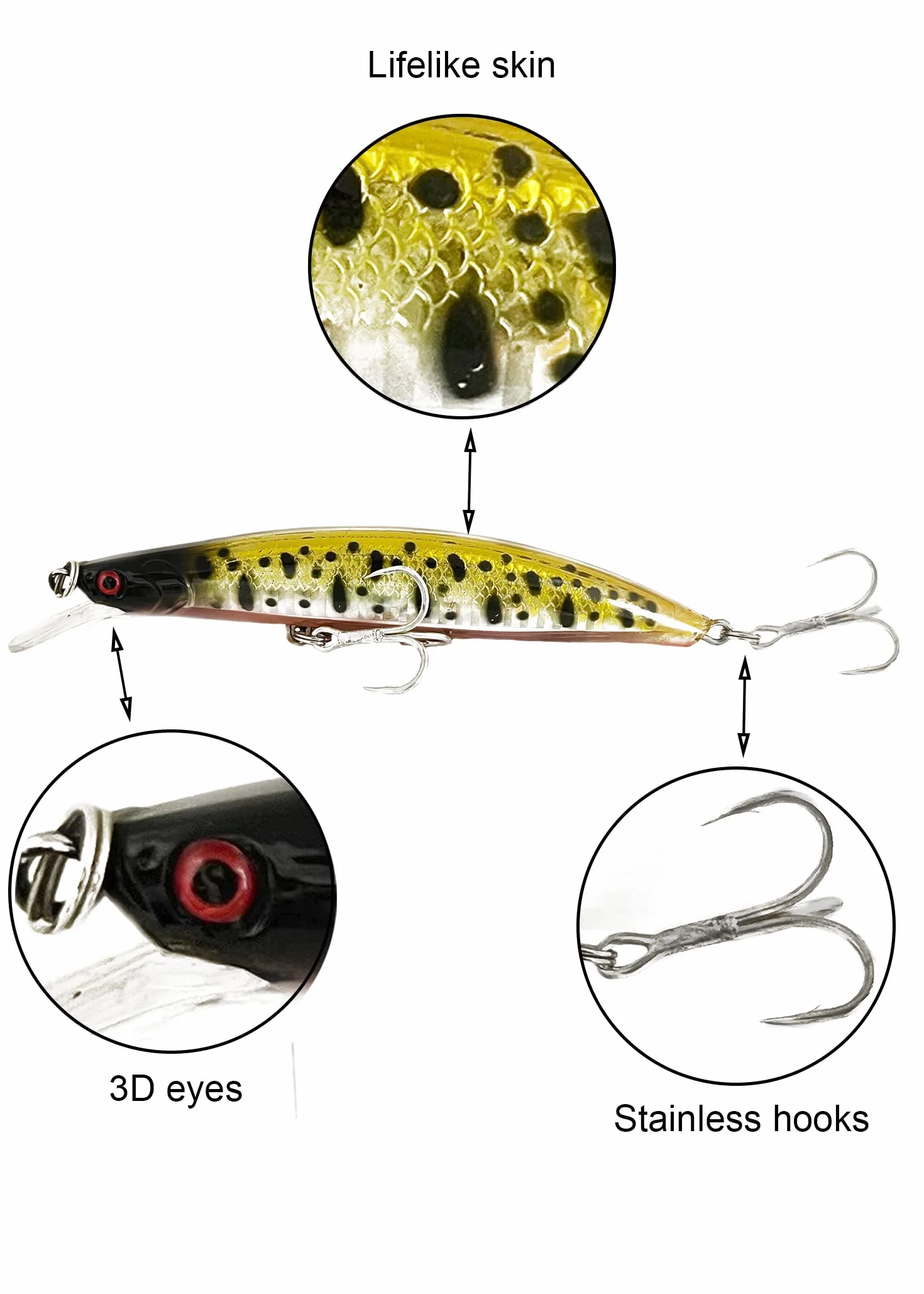 Señuelos de Pesca Spinning Lubina Artificiales Flotantes 13cm 23g
