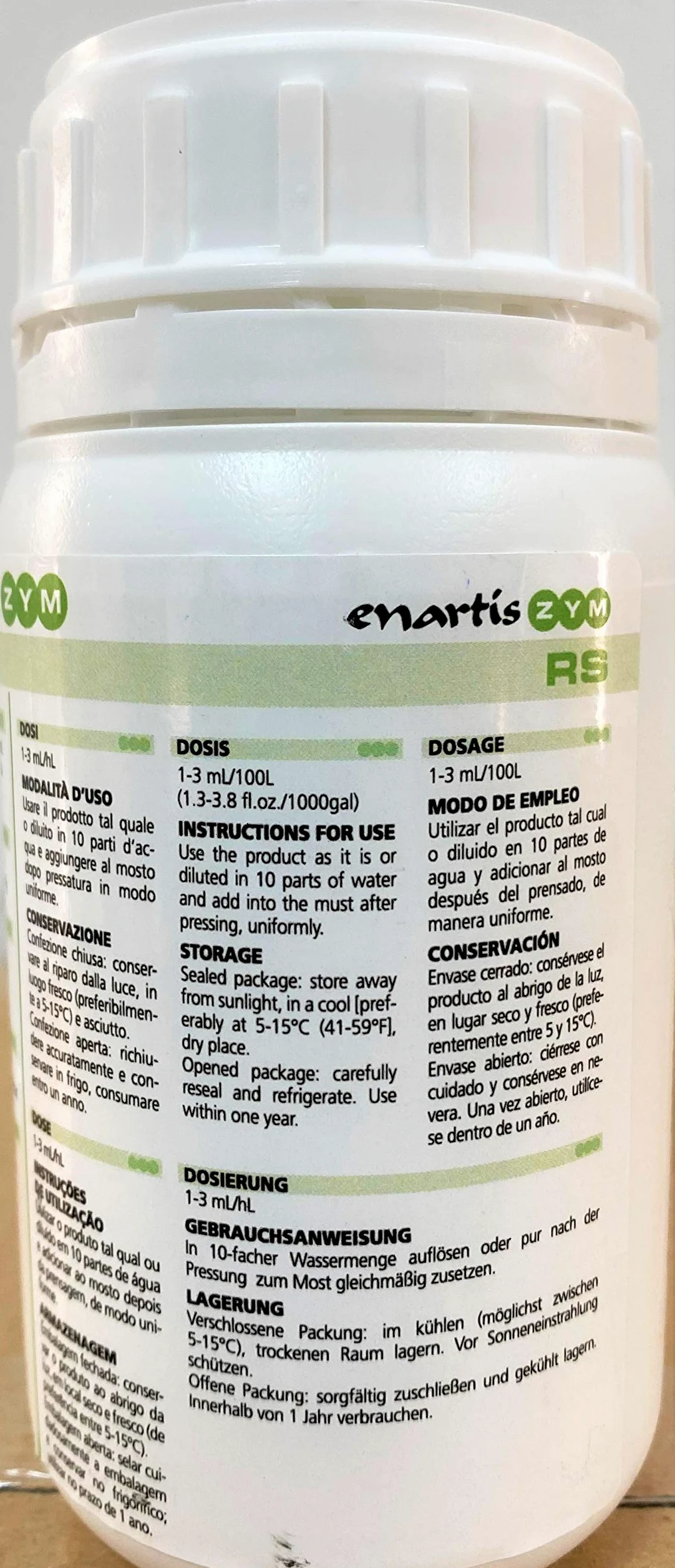 Enzima pectolitica para vino blanco. Extracción, Clarificación y desfangado de mostos 250ml (uva blanca)